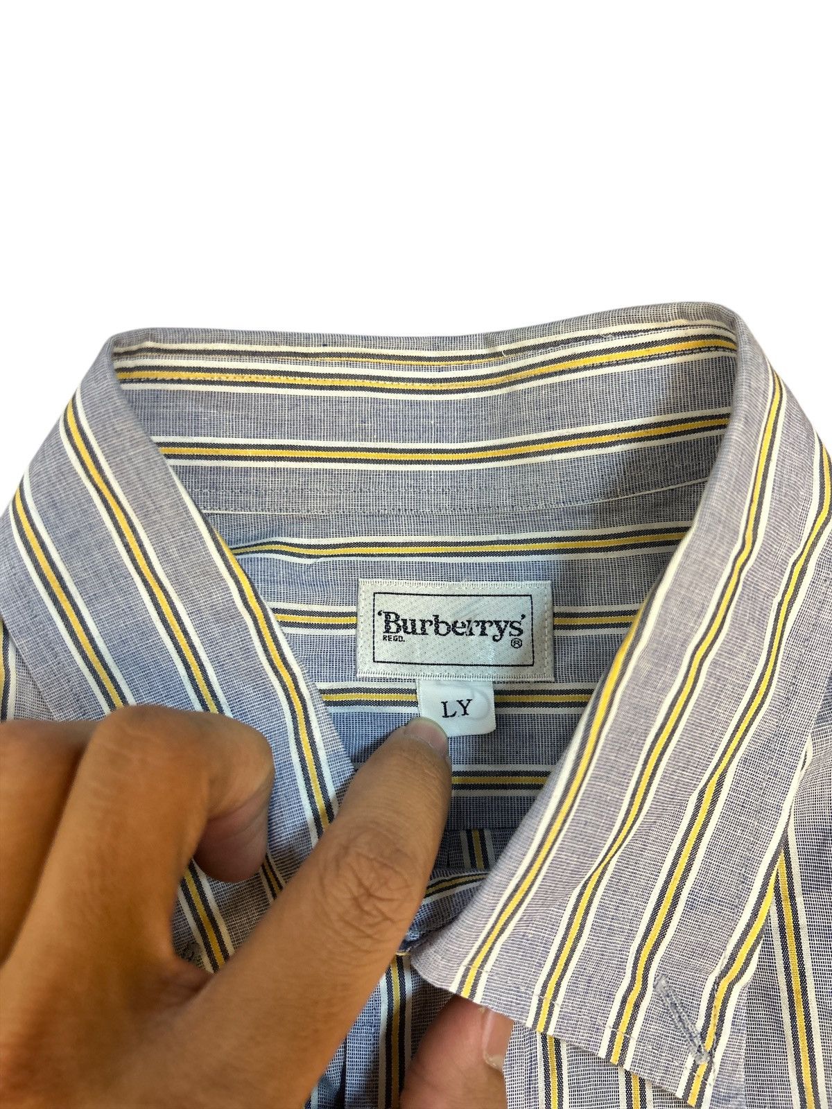 Burberry Rare! Vintage Burberry's Japan Exclusive Stripe Shirt 👔 Size US L / EU 52-54 / 3 - 3 Thumbnail