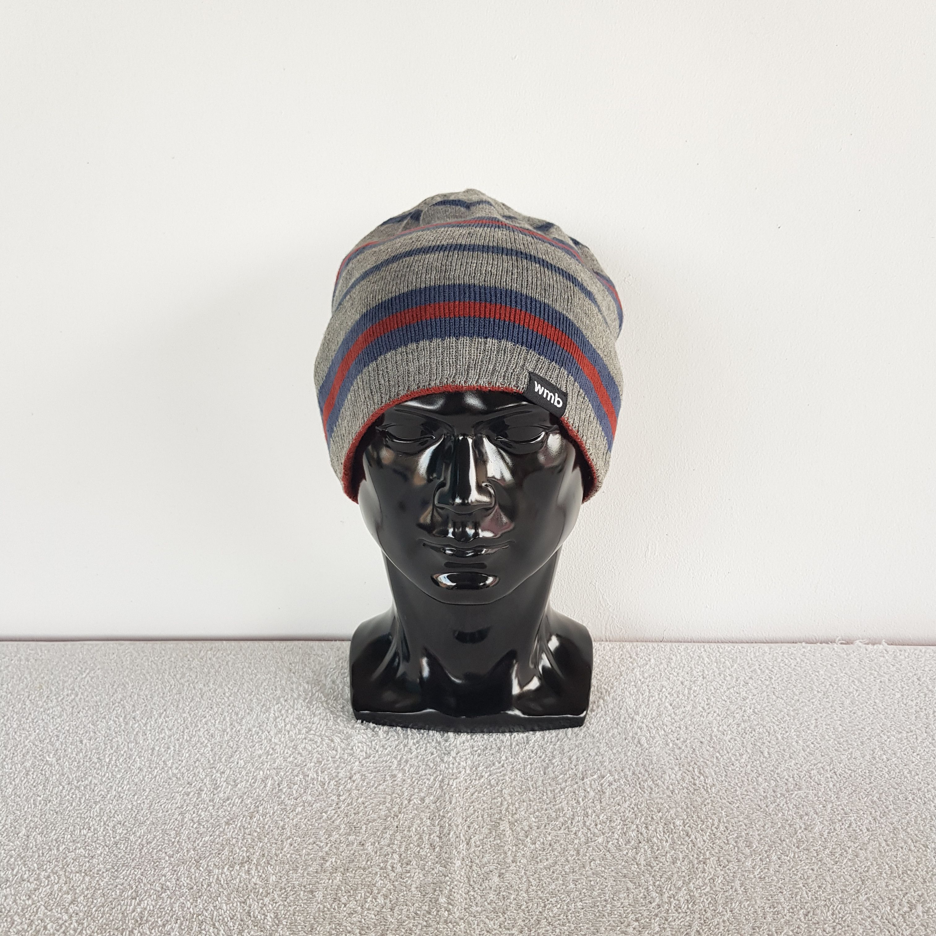 Japanese Brand Vintage WMB Striped Beanie Snow Caps Hats Size ONE SIZE - 2 Thumbnail