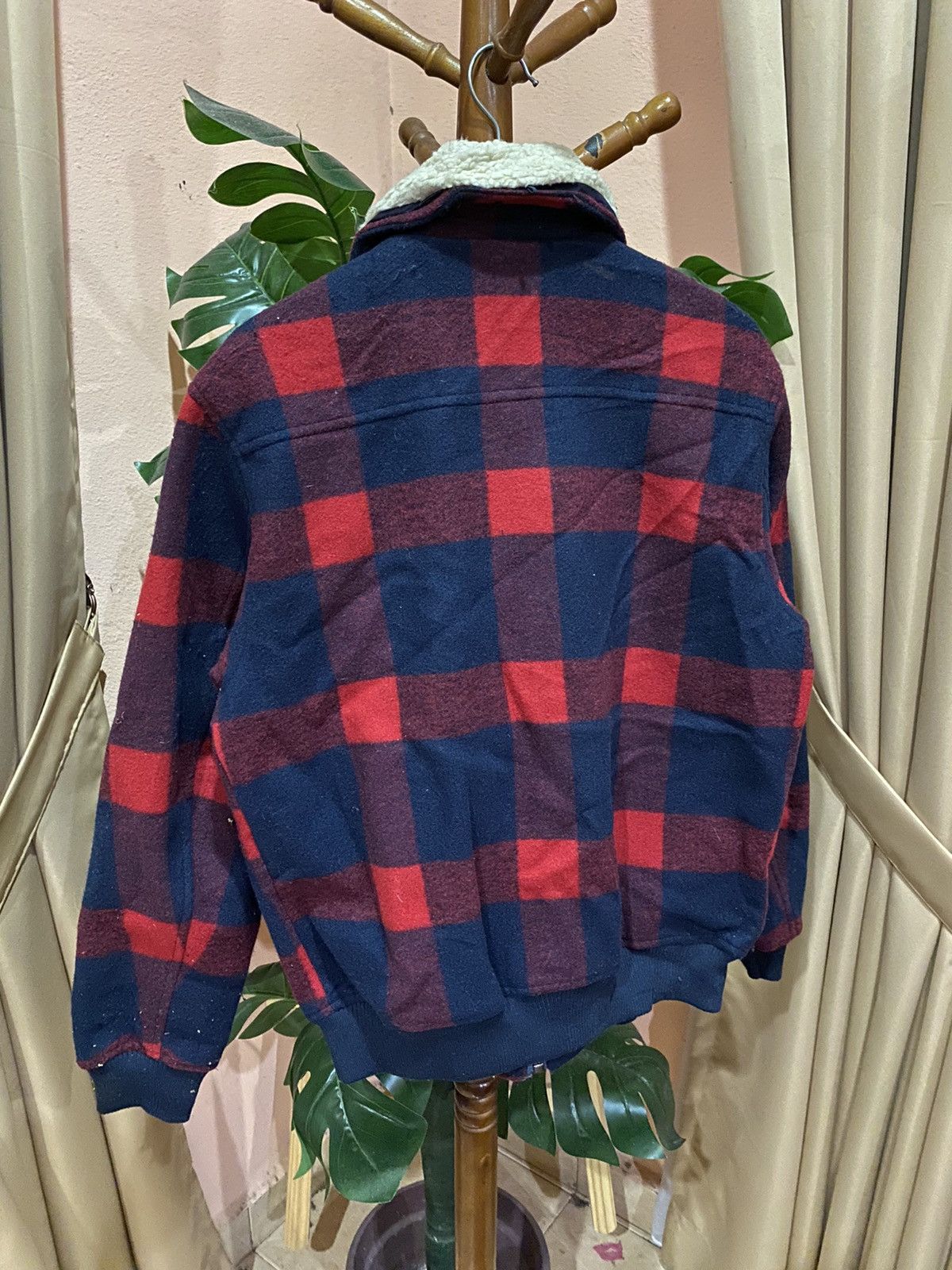 Bershka Bershka Red and Blue Plaid Sherpa Jacket - Vintage Inspired Size US S / EU 44-46 / 1 - 6 Thumbnail