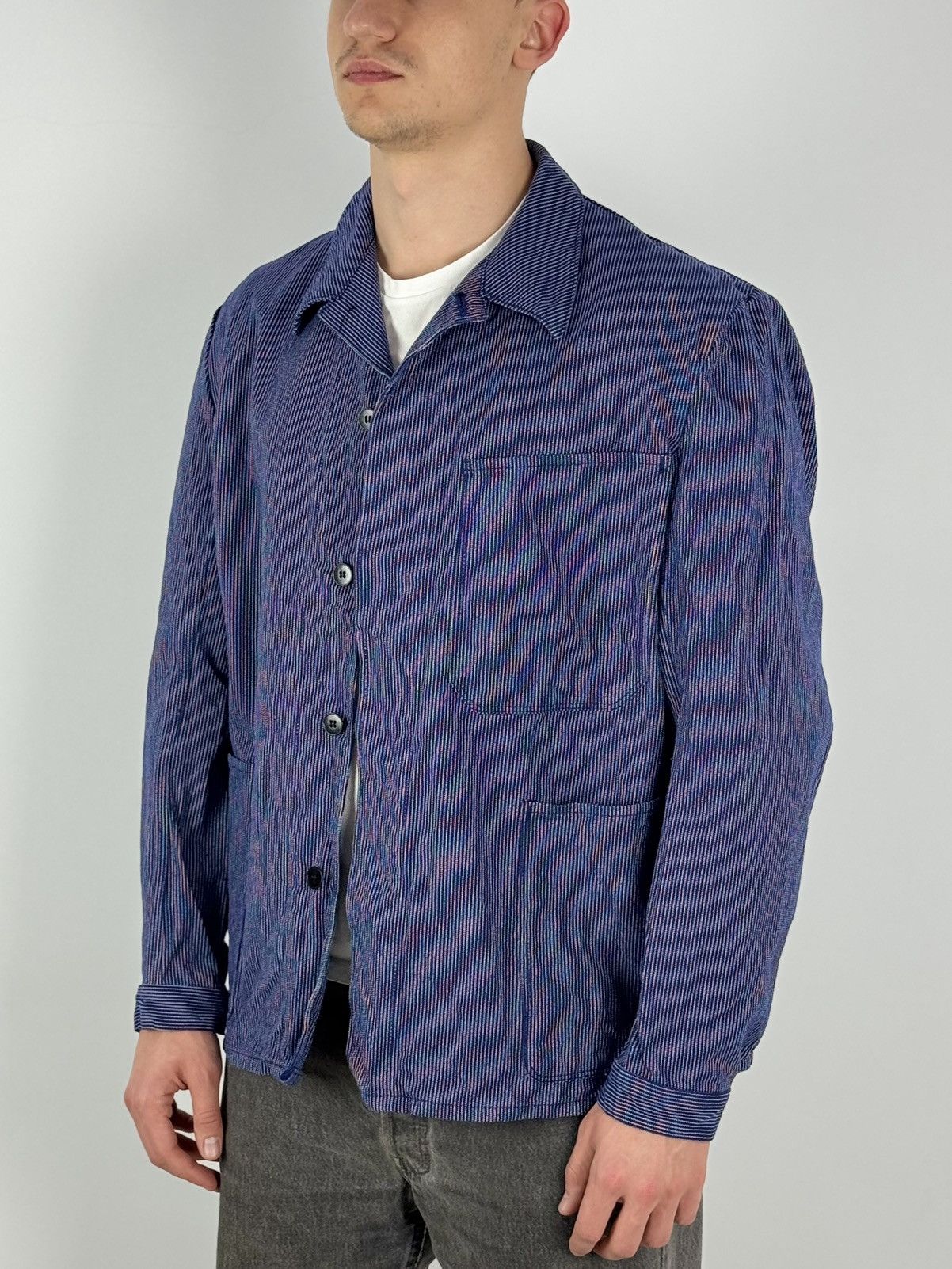 Vintage 1980’s Vintage Lutteurs Sanfor Work Blue Jacket Size US L / EU 52-54 / 3 - 2 Thumbnail