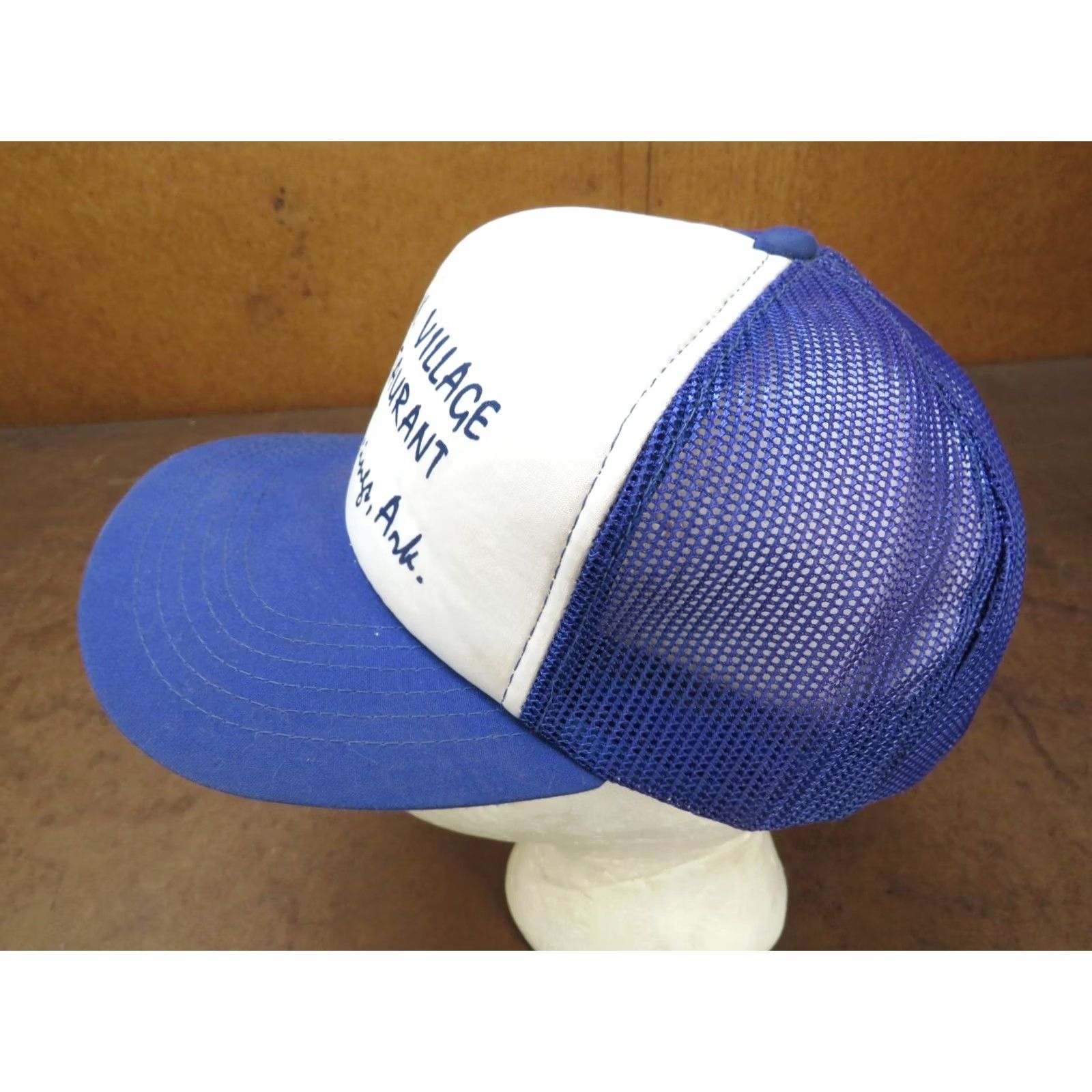 Vintage VINTAGE Ozark Village Restaurant Eureka Springs Arkansas Blue white snapback Hat Unisex Adults One Size Blue 80s Theme Adjustable Snapback Hat Size ONE SIZE - 2 Thumbnail