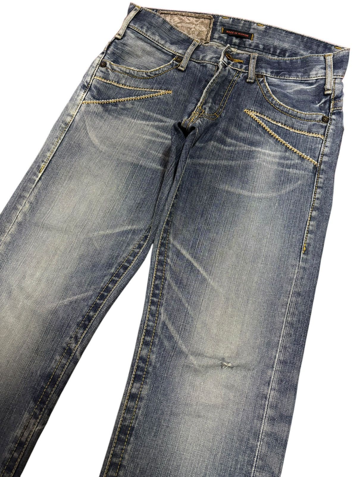 Japan Blue × Japanese Brand Vintage Japan Blue Way Flared Bootcut Strike Faded Jeans Size US 29 - 3 Thumbnail
