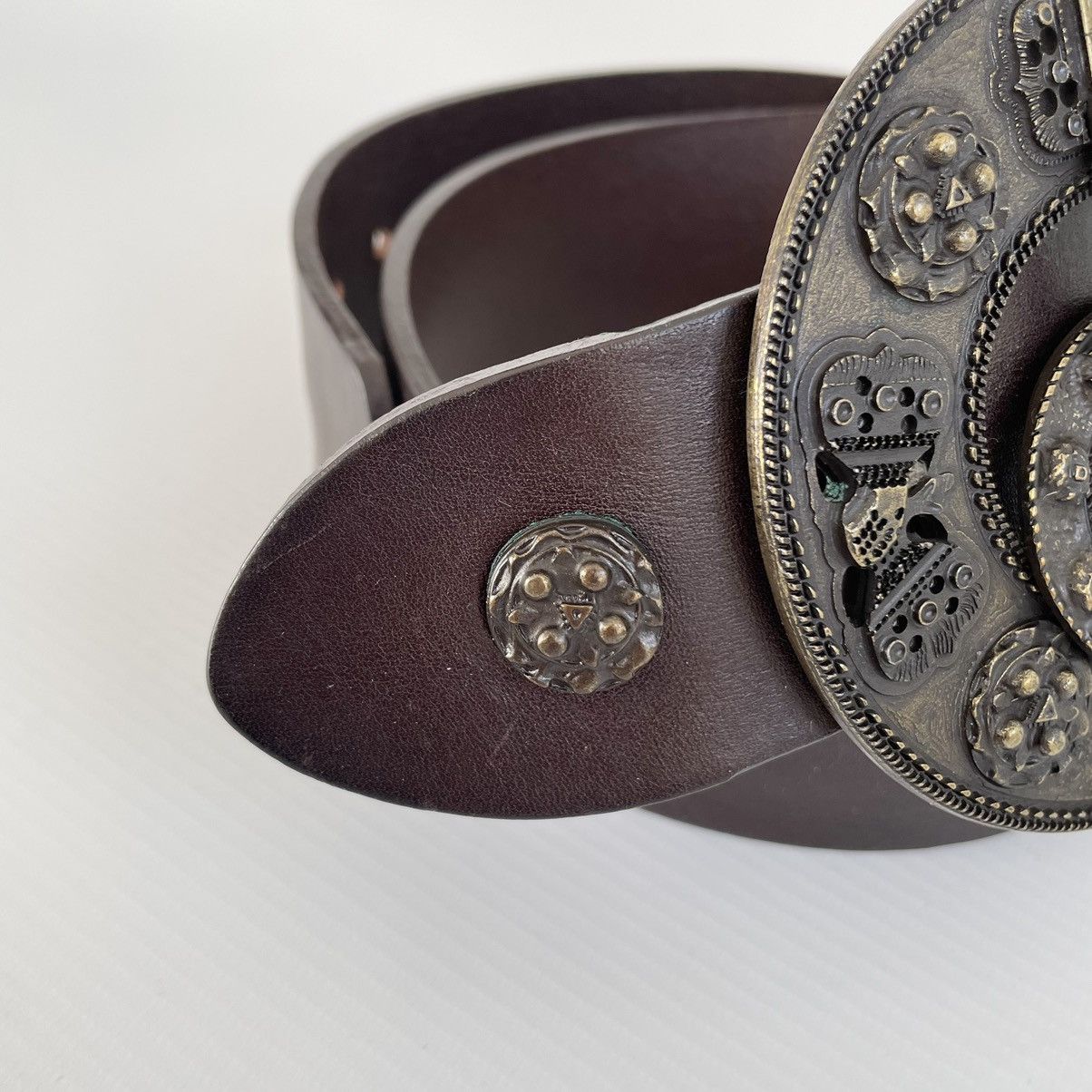 Dries Van Noten Early 2000s ‘Dagger Western’ Buckle Belt Size 32 - 6 Thumbnail