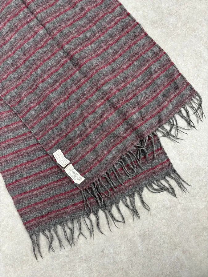 Gucci 2000s Gucci Red & Grey Striped Wool Scarf Size ONE SIZE - 6 Thumbnail