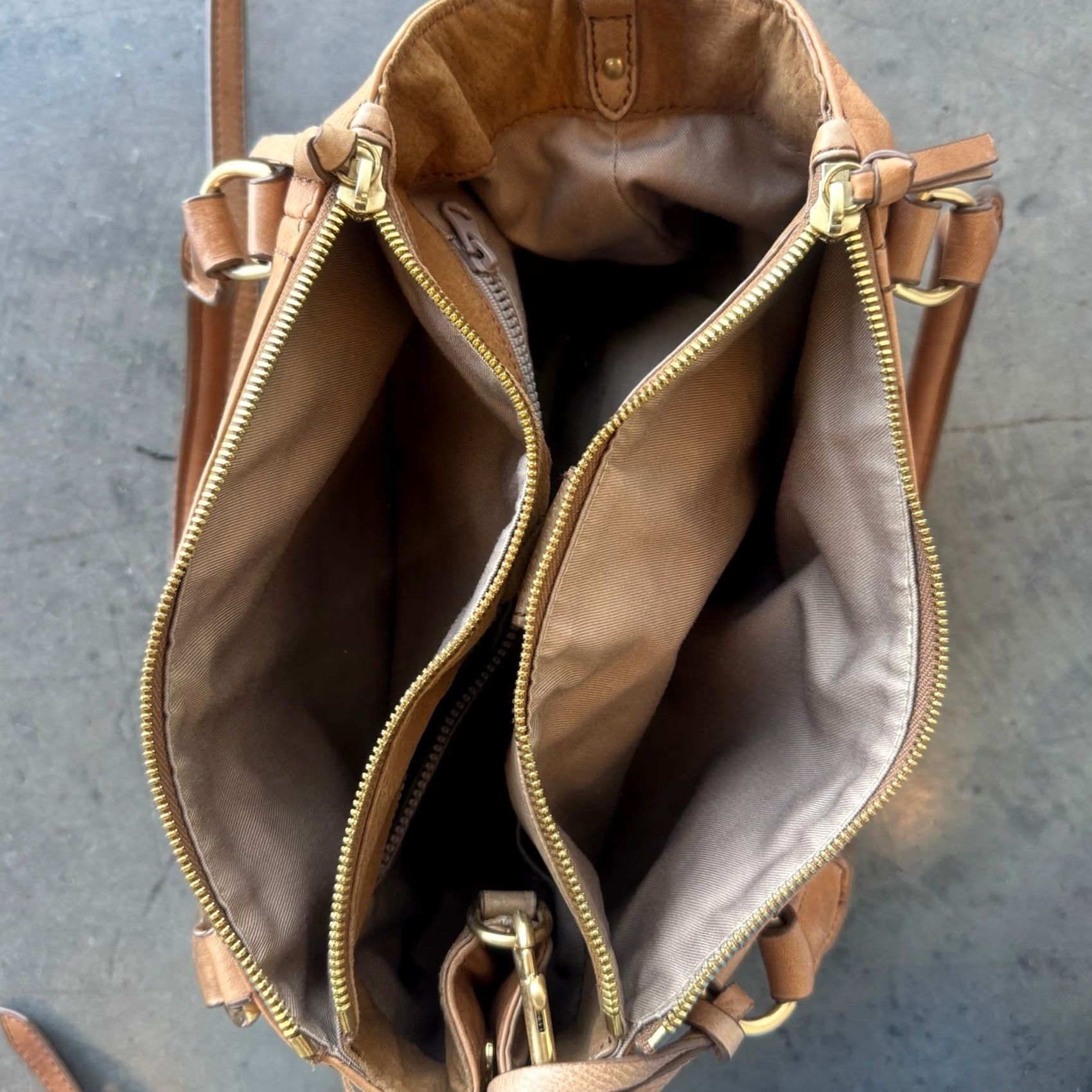 J.Crew VINTAGE J.CREW Peyton Brown Leather Handbag Satchel Fringe Crossbody Womens Boys Mens 299 Size ONE SIZE - 3 Thumbnail