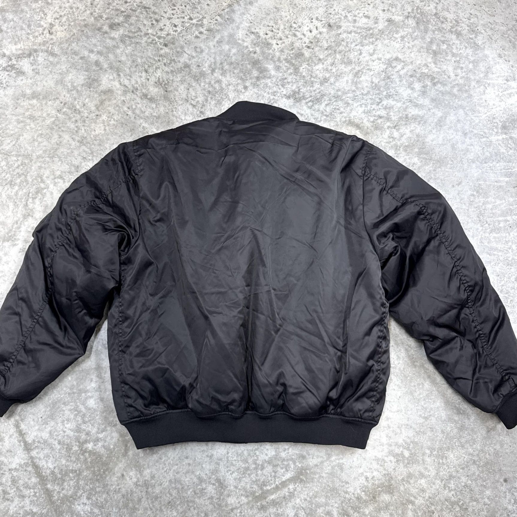 Jordan Craig Jordan Jacket Mens 2XL Black Bomber Nylon Zip Pockets Lining Polyester MA-1 Flight Brand: Jordan Craig Size US XXL / EU 58 / 5 - 4 Thumbnail