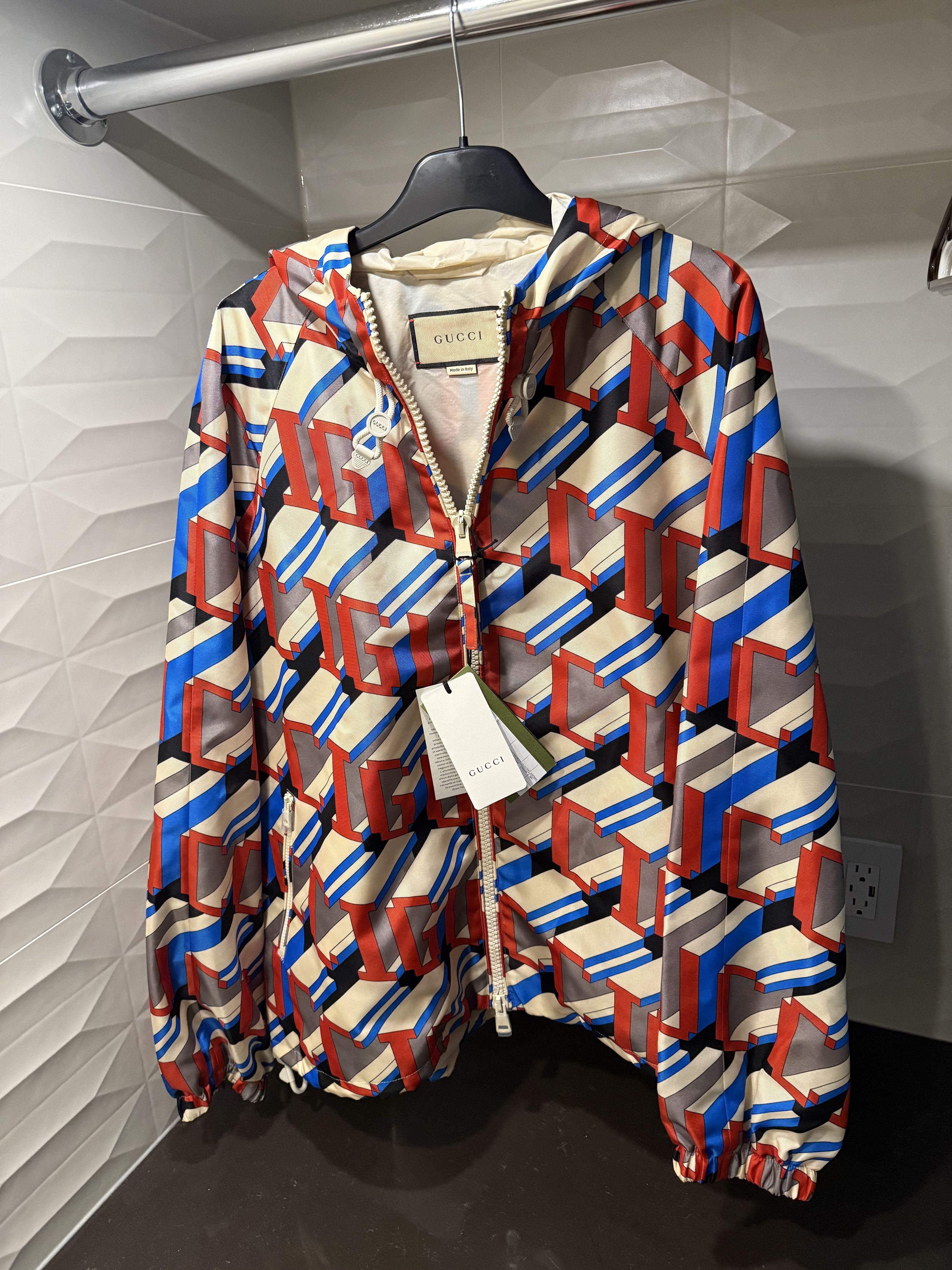 🎮 GUCCI Pixel Print Nylon Jacket - Size 48 / Medium