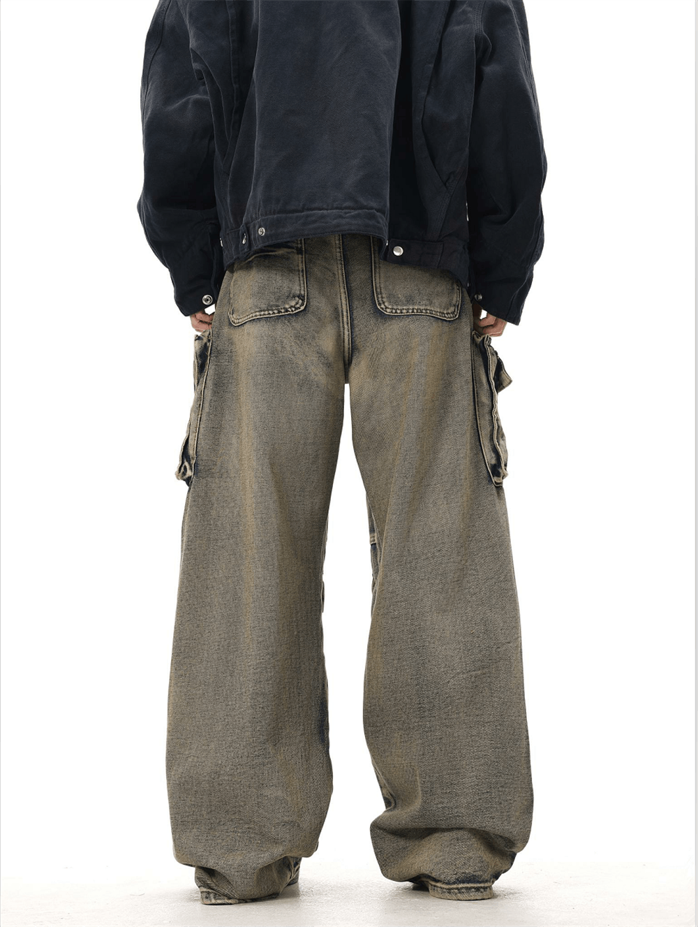 Japanese Brand Gray Distressed Multipocket Workwear Baggy Denim Size US 31 - 3 Thumbnail