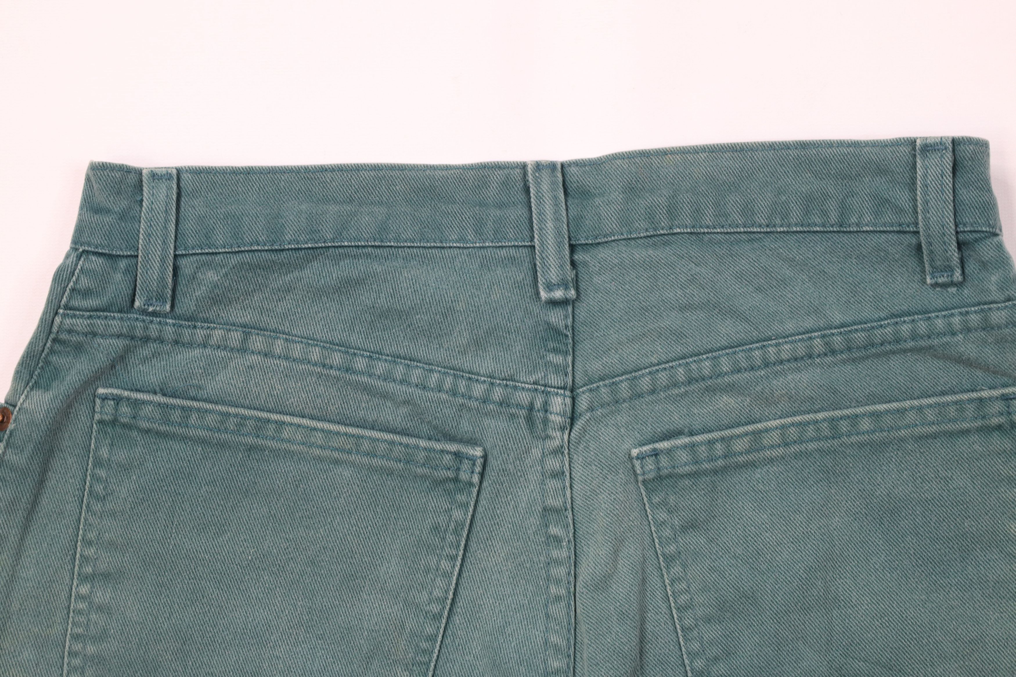 Vintage Vintage 90s Streetwear Denim Jean Shorts Jorts Green Cotton Size 32" / US 10 / IT 46 - 10 Thumbnail
