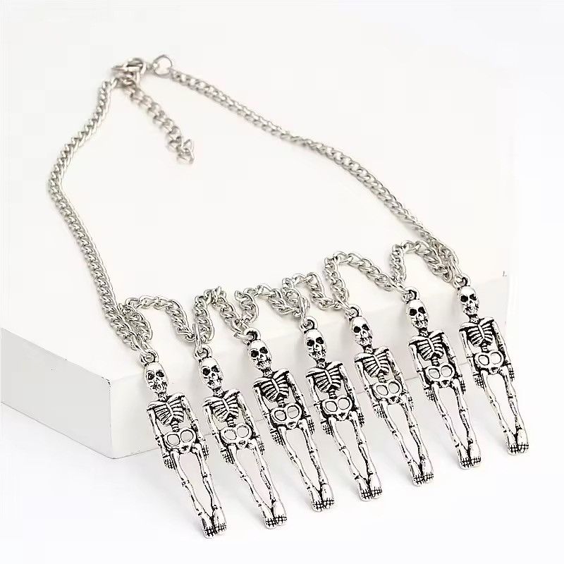 Jewelry Pirate Gothic Skeleton Skull Necklaces Size ONE SIZE - 4 Thumbnail
