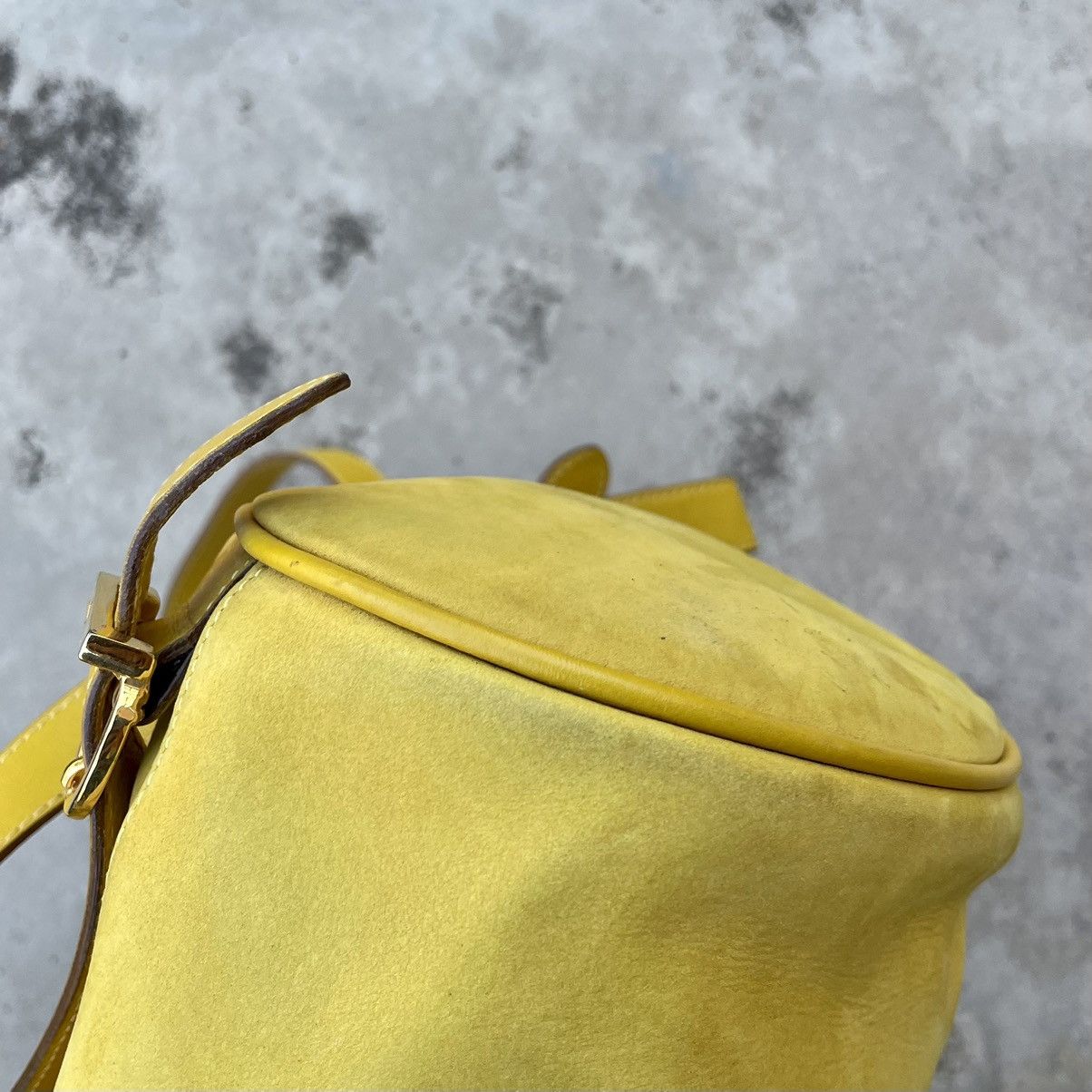 Salvatore Ferragamo Salvatore Ferragamo Yellow Suede Gancini Backpack Size ONE SIZE - 17 Thumbnail