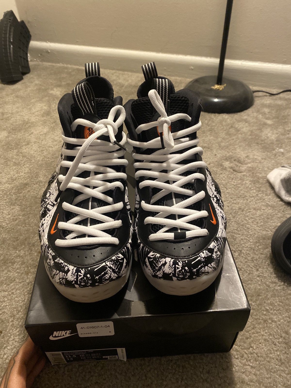 image of Nike Shattered Foamposites Shoes in White, Men's (Size 11.5)