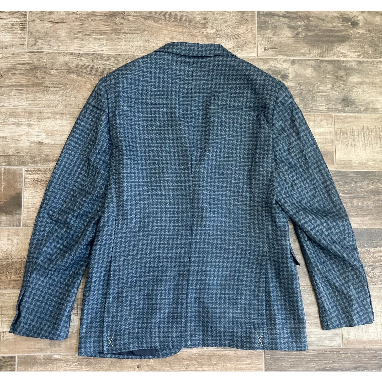 Ermenegildo Zegna $4595 NWT ZEGNA Blue Micro Check Cashmere Sport Coat 52(42)R Size 42R - 10 Thumbnail