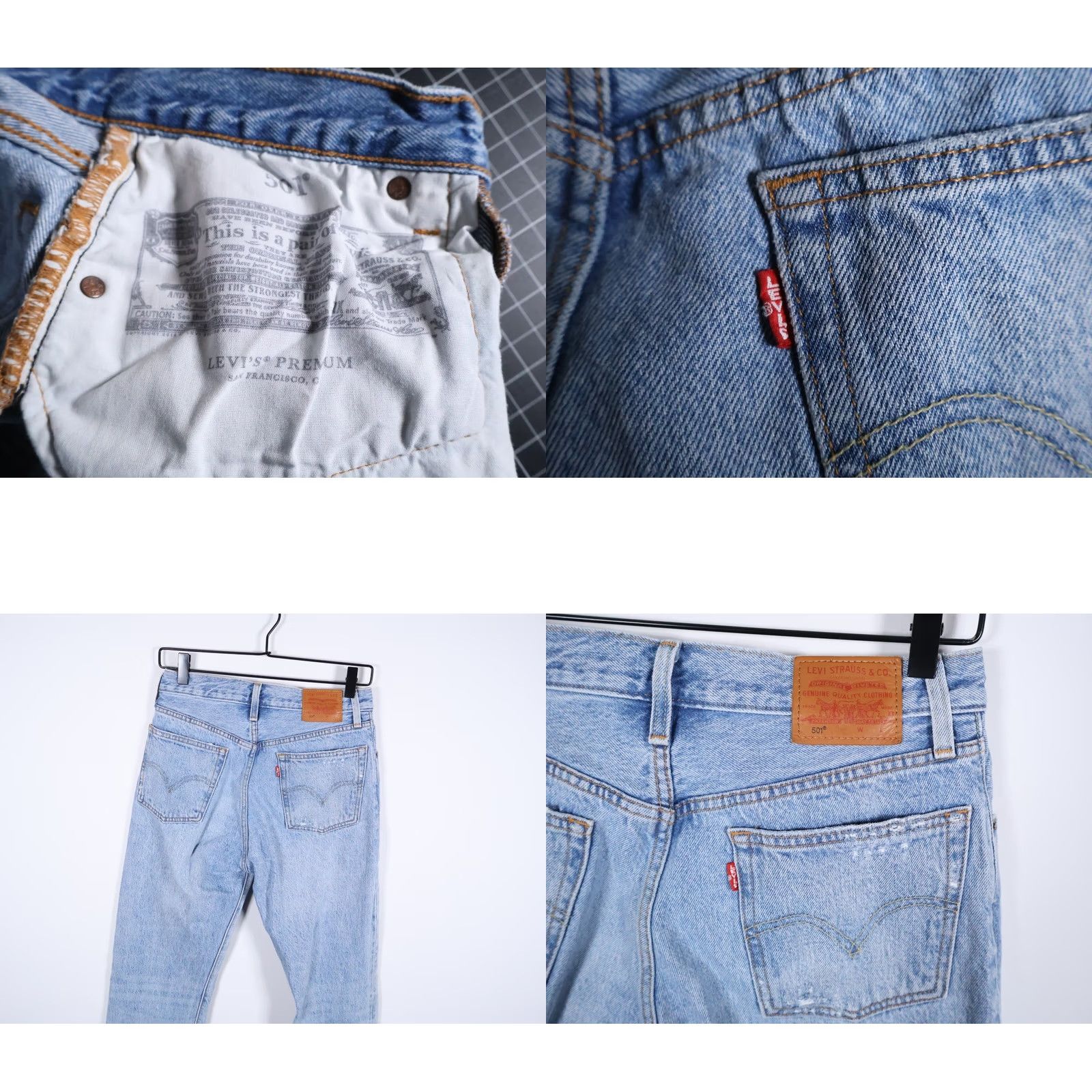 Levi's Levi's Premium 501 Jeans Women 26 x 32 Blue Big E Denim Button Fly 100% Cotton Vintage N/A Size 26" / US 2 / IT 38 - 10 Thumbnail