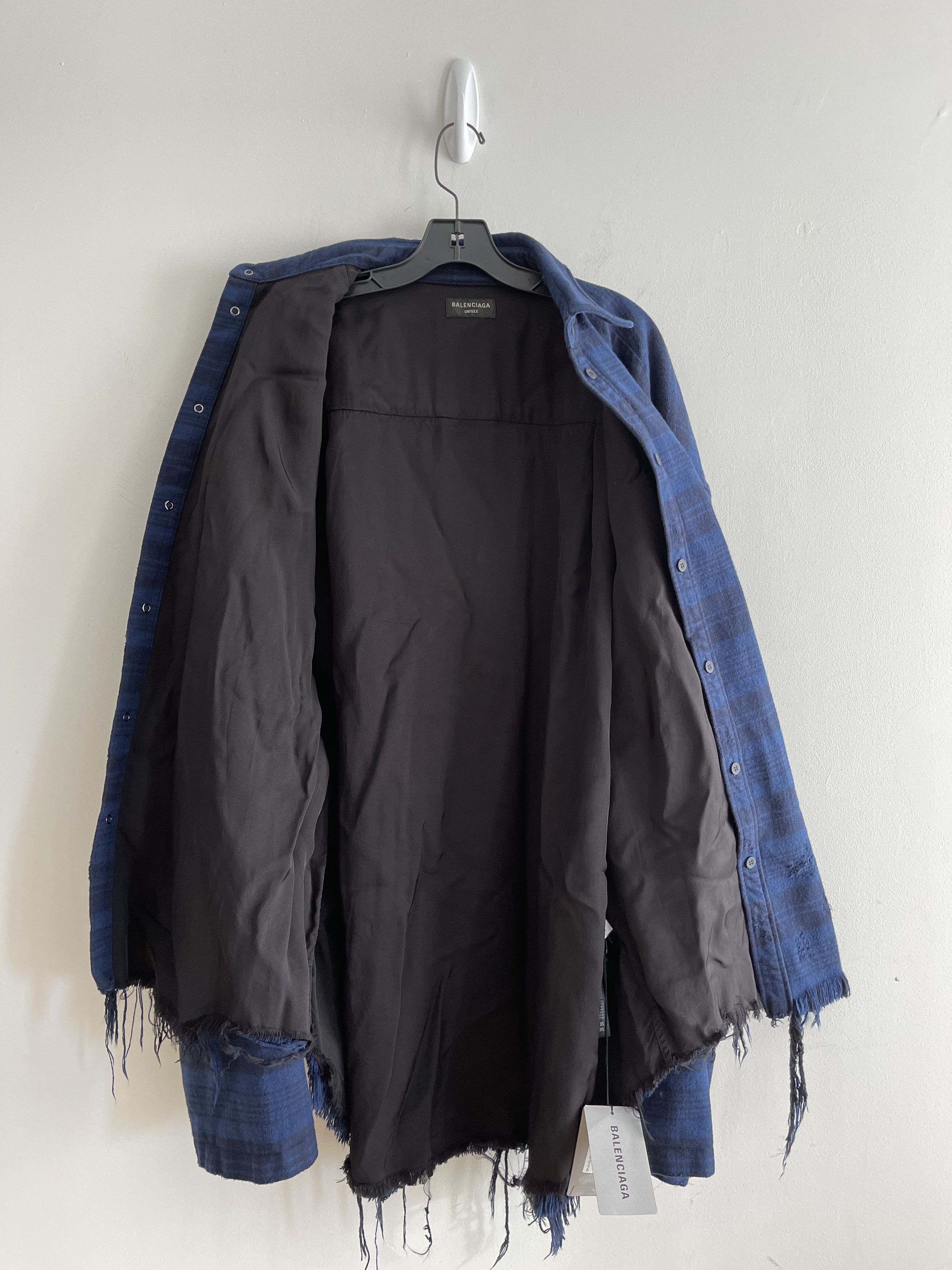 Balenciaga Destroyed Flannel Check Shirt Jacket - Size 3 Size US L / EU 52-54 / 3 - 12 Thumbnail