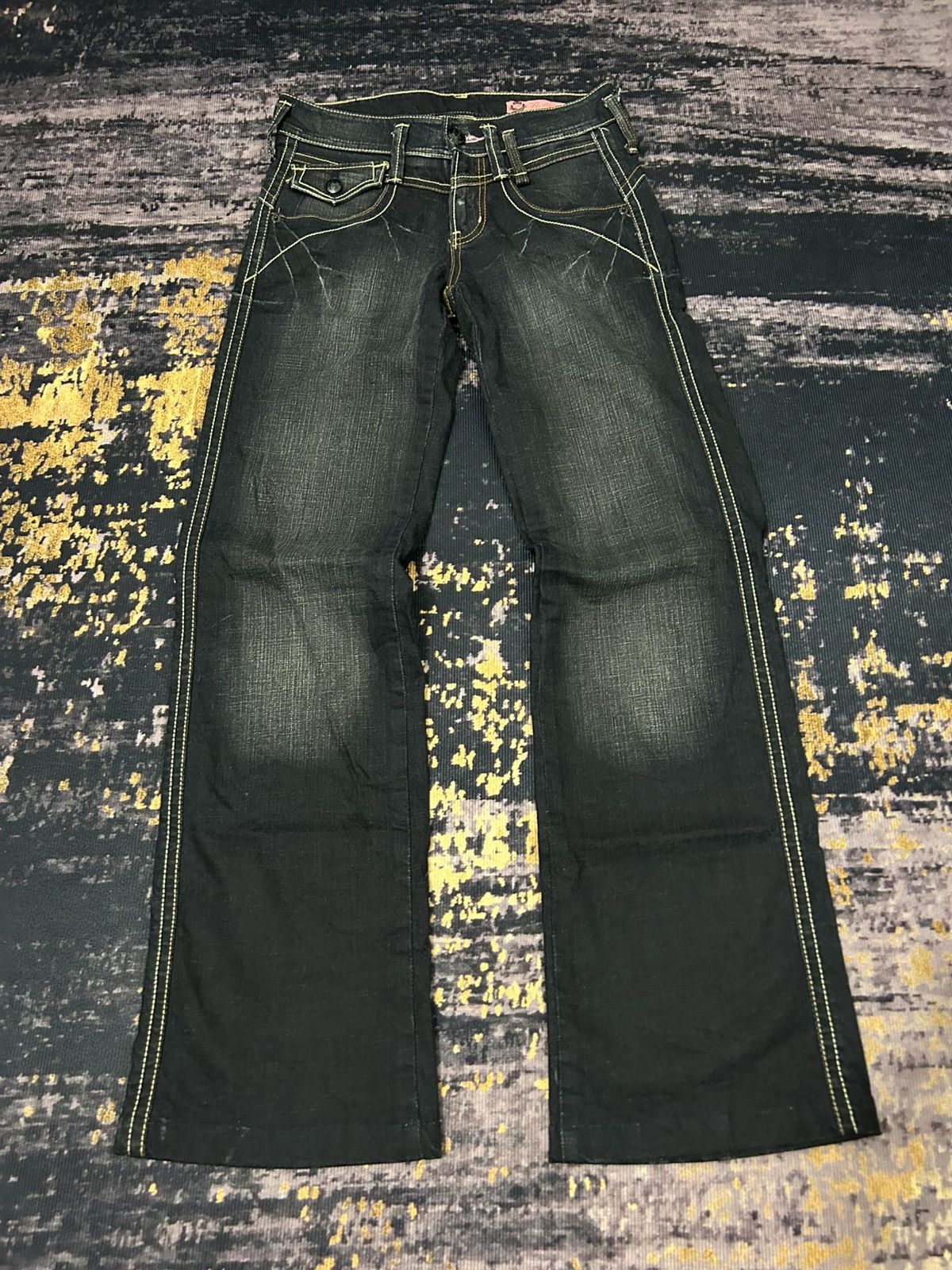 Japanese Brand japanese Rush Hour Wash Flare Jeans Size US 29 - 5 Thumbnail