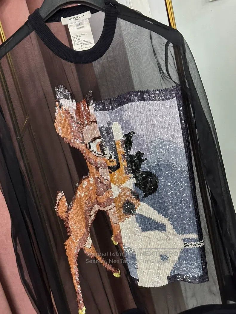Givenchy Givenchy Glitter Deer Long Sleeve Top Size US S / EU 44-46 / 1 - 2 Thumbnail