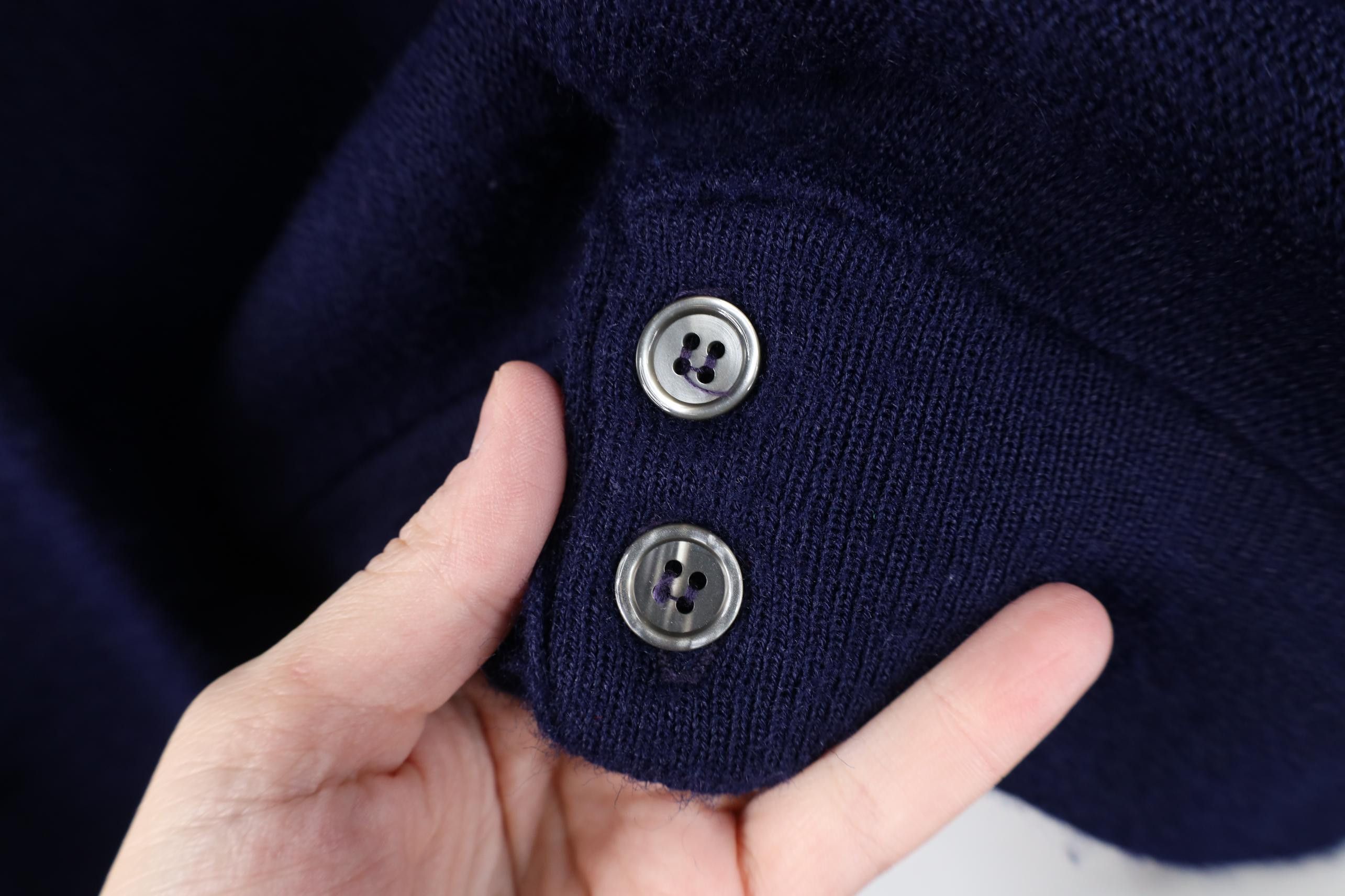 Izod Vintage 80s Izod Lacoste Knit Cardigan Sweater Navy Blue Size US M / EU 48-50 / 2 - 4 Thumbnail