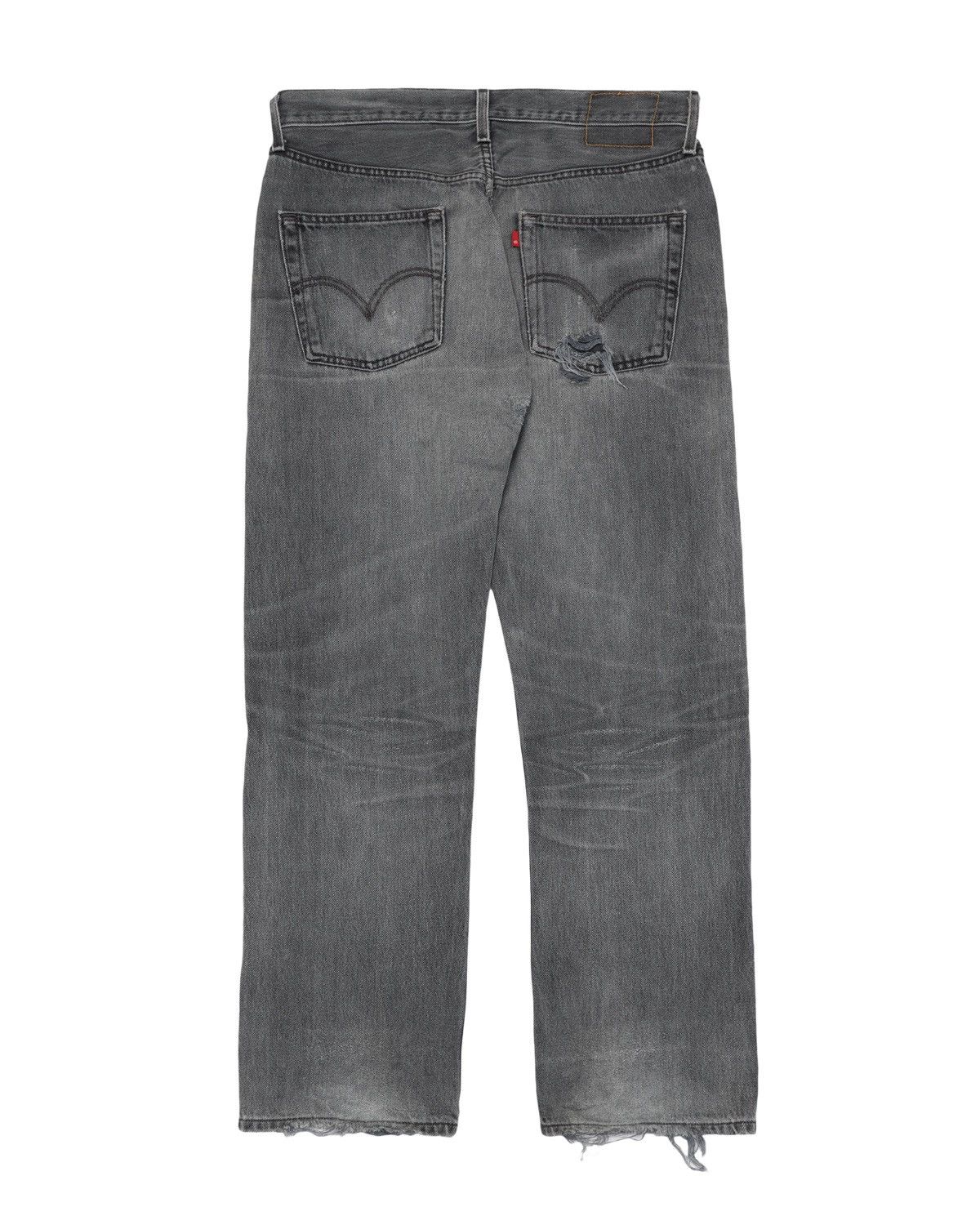 Levi's Levi’s 501 Straight Washed distressed faded Grey Denim Size US 33 - 2 Thumbnail
