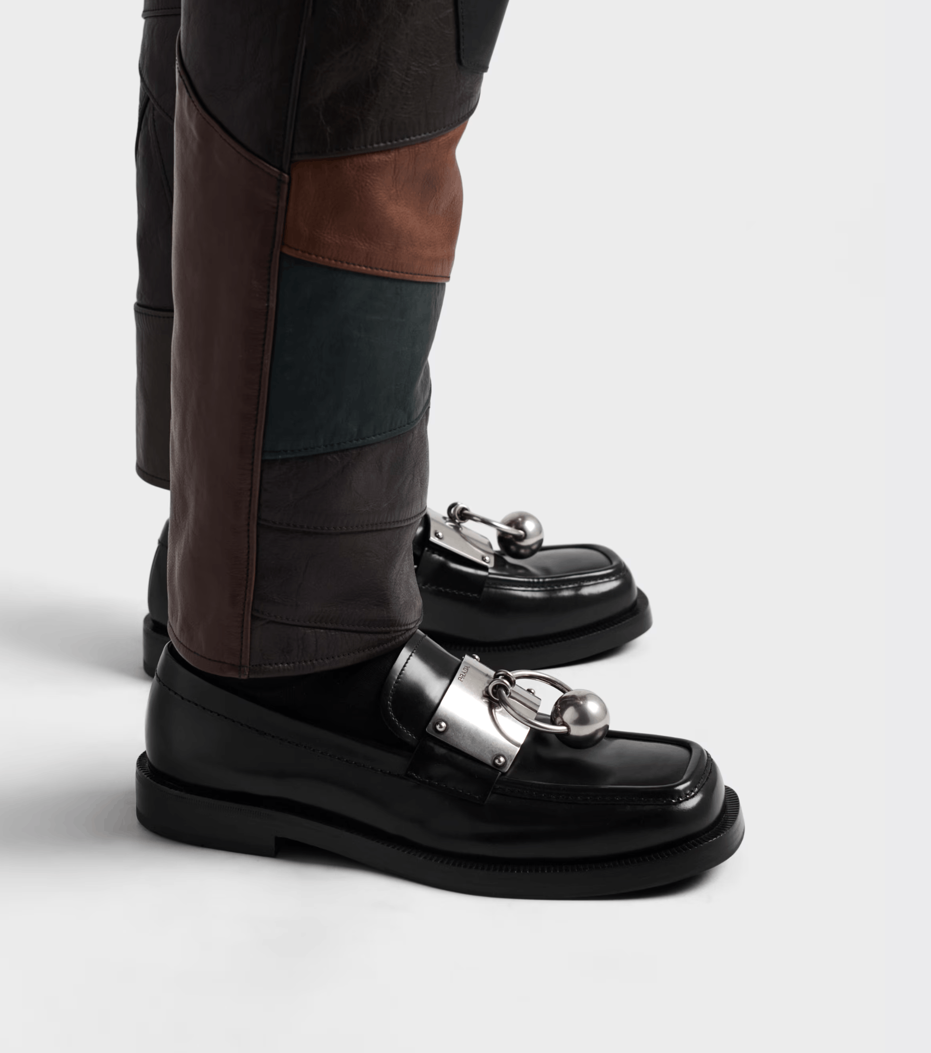 Prada PRADA Brushed Leather Loafers With Metal Ring, Runway FW 25 Size US 9 / EU 42 - 2 Thumbnail