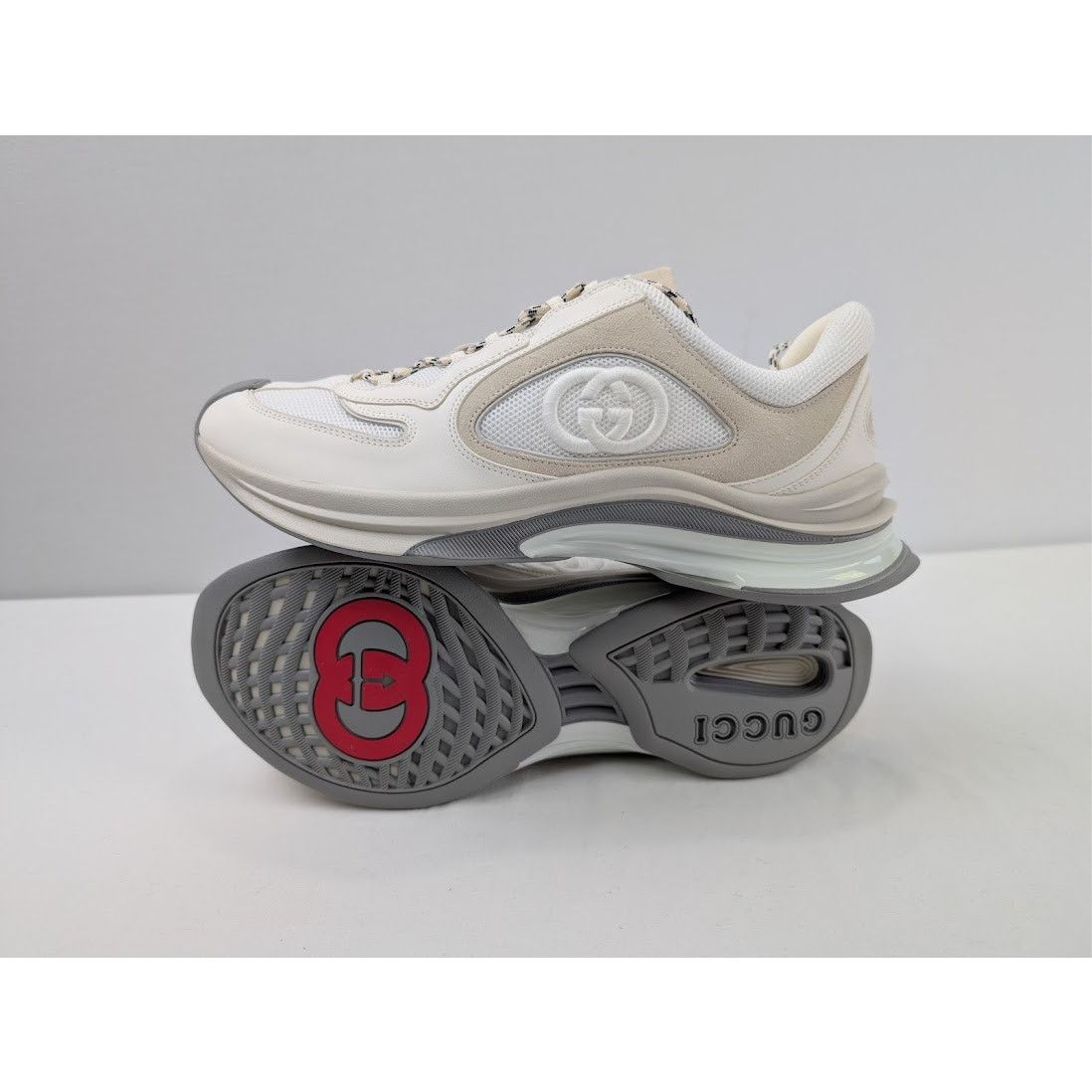 Gucci o1rshd1 Men's Run Sneaker in White Size US 12.5 / EU 45-46 - 1 Thumbnail