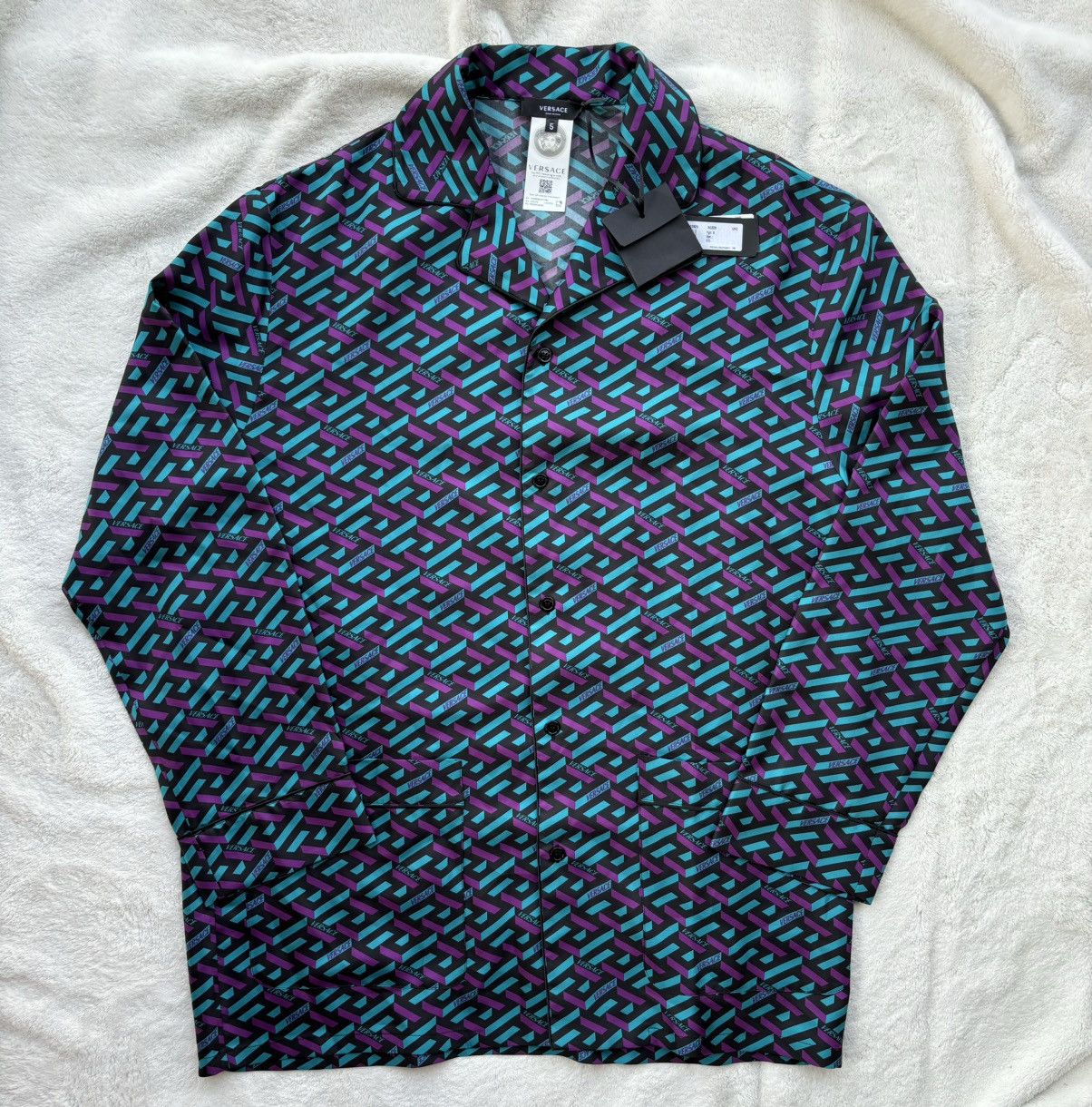 Versace Versace Greca Silk Evening Button Up Shirt Size US XXL / EU 58 / 5 - 1 Thumbnail