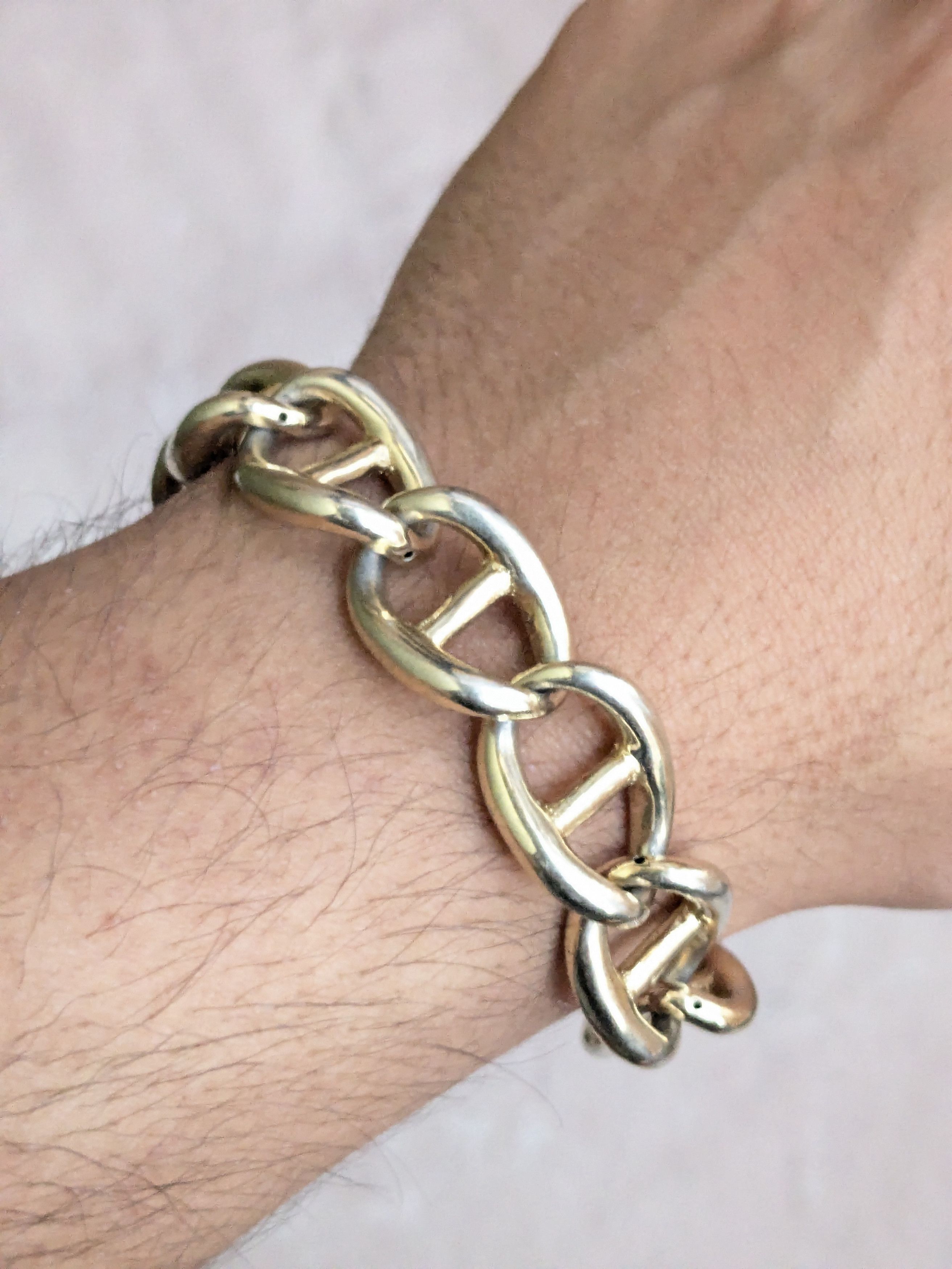 Jewelry Vintage Sterling Silver Bracelet Anchor Mariner Vermeil 8.5" Size ONE SIZE - 12 Thumbnail