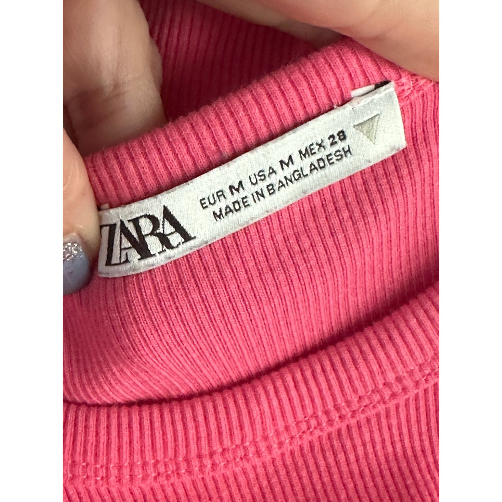 Zara Zara pink ribbed crop tank top size M Size M / US 6-8 / IT 42-44 - 3 Thumbnail