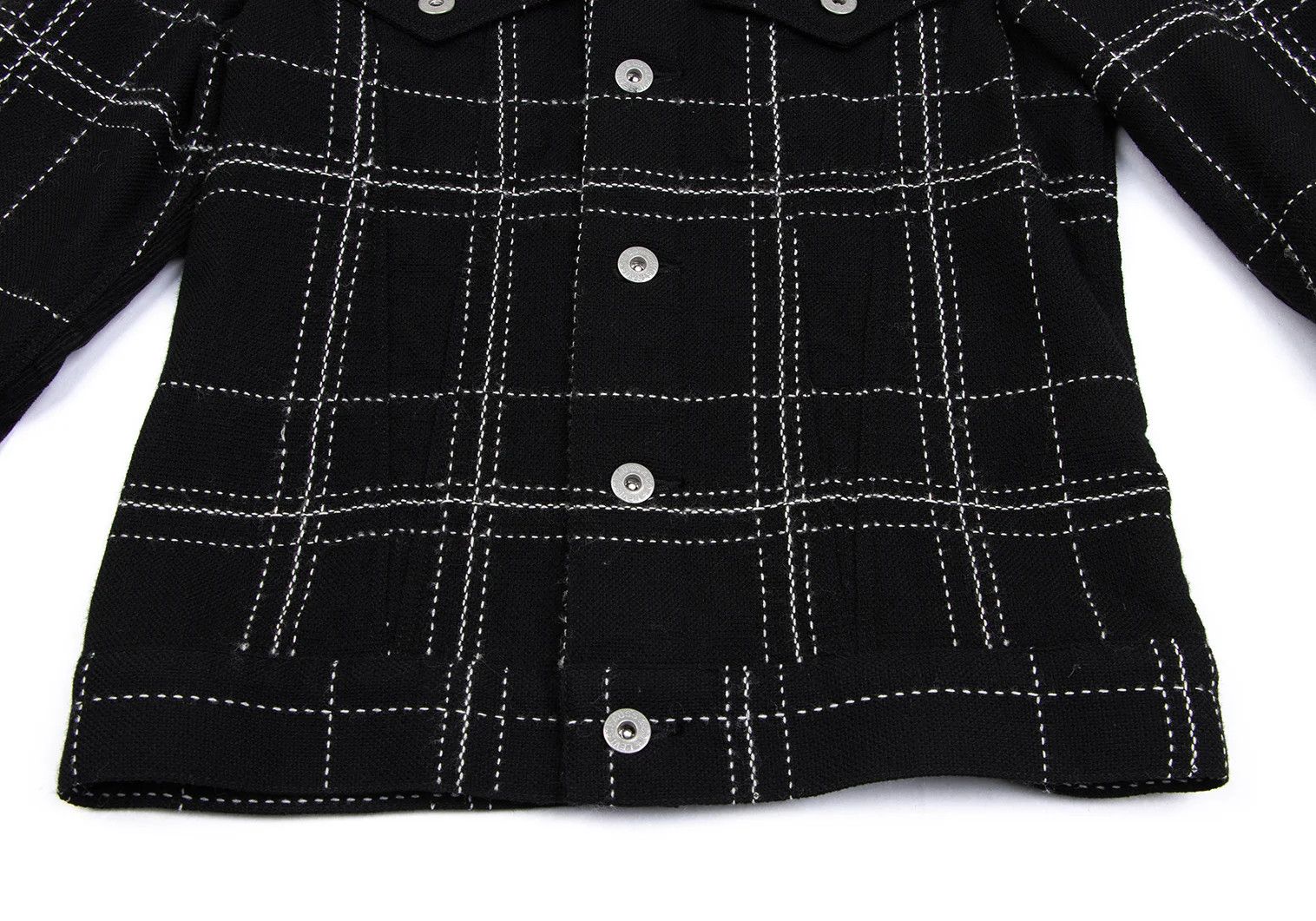 Junya Watanabe Corduroy Stitch Wool Trucker Jacket in Black, Size XS Size US XS / EU 42 / 0 - 12 Thumbnail
