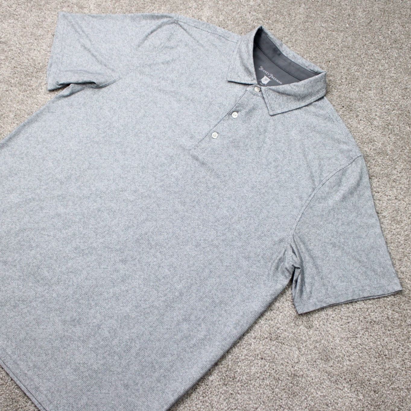 Vintage Hickey Freeman Golf Polo Shirt Mens Large Gray Geometric Short Sleeve Pullover Size US L / EU 52-54 / 3 - 3 Thumbnail