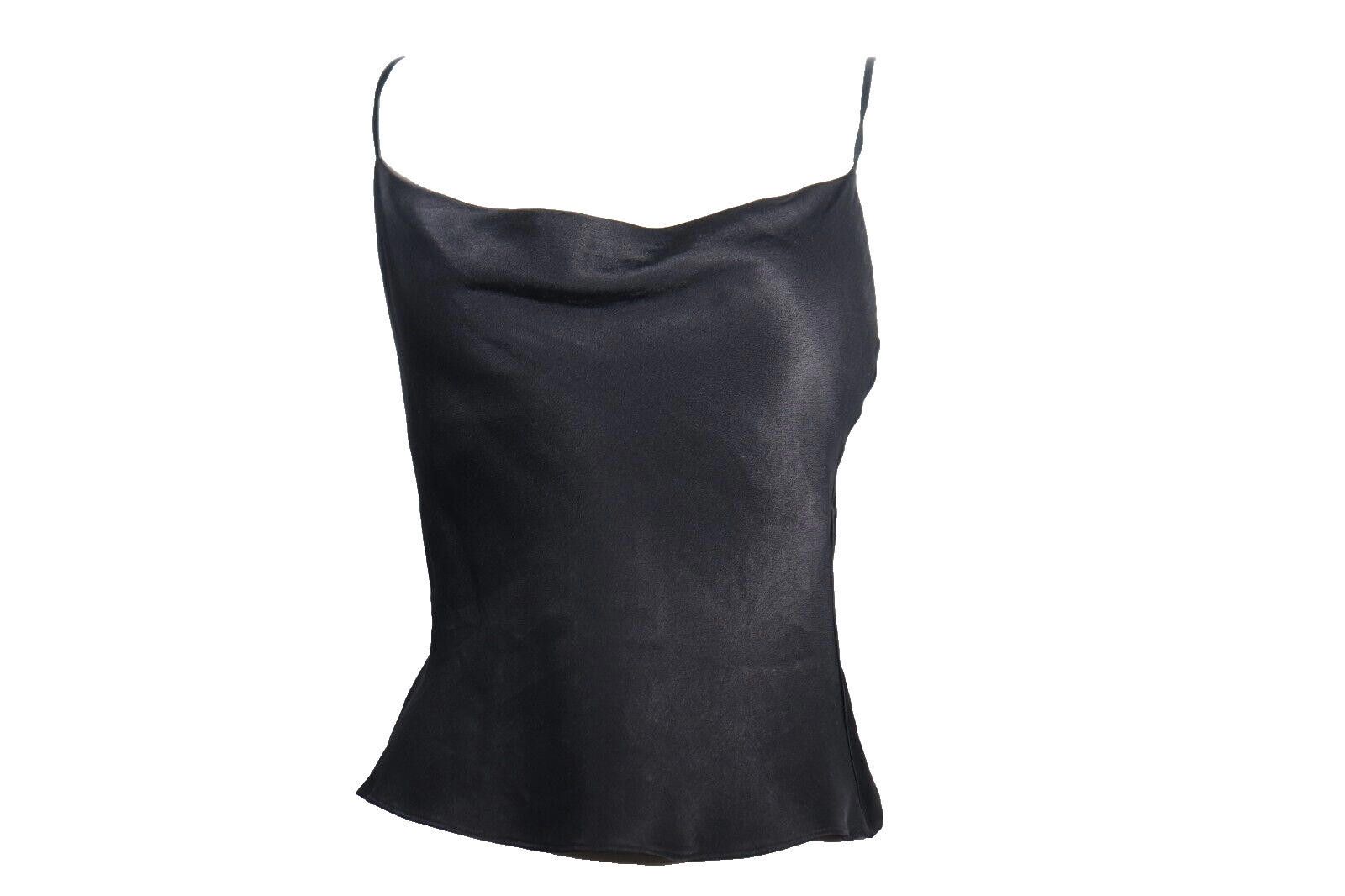 Designer Wilfred Women XS Black Cowl Neck Camisole Satin Tank Top Size XS / US 0-2 / IT 36-38 - 8 Thumbnail