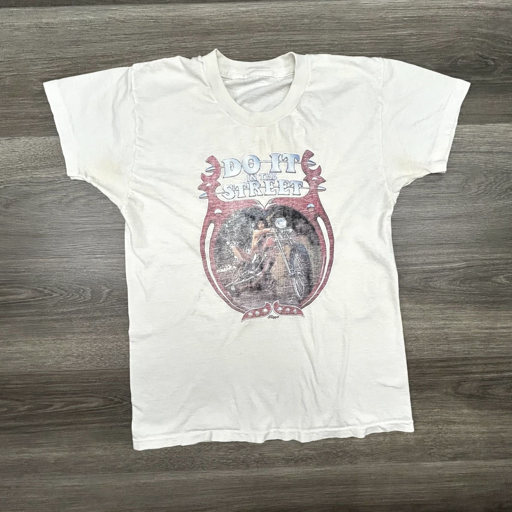 Honda VINTAGE Honda Shirt Mens S White 70s Graphic Do It In The Street Chopper Motocross Back HONDA Logos Biker Size US S / EU 44-46 / 1 - 2 Thumbnail