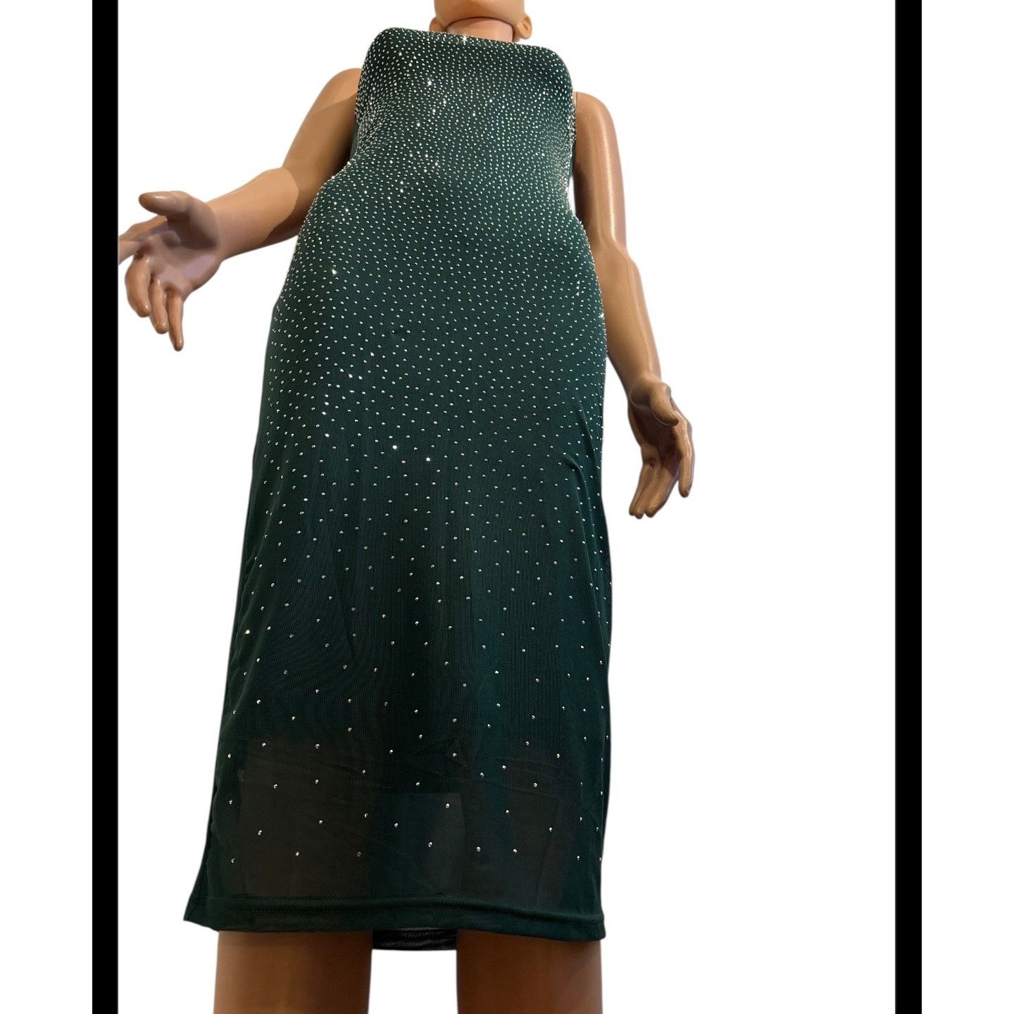 The Unbranded Brand Papermoon Emerald Rhinestone Midi Dress Size Small Size S / US 4 / IT 40 - 3 Thumbnail