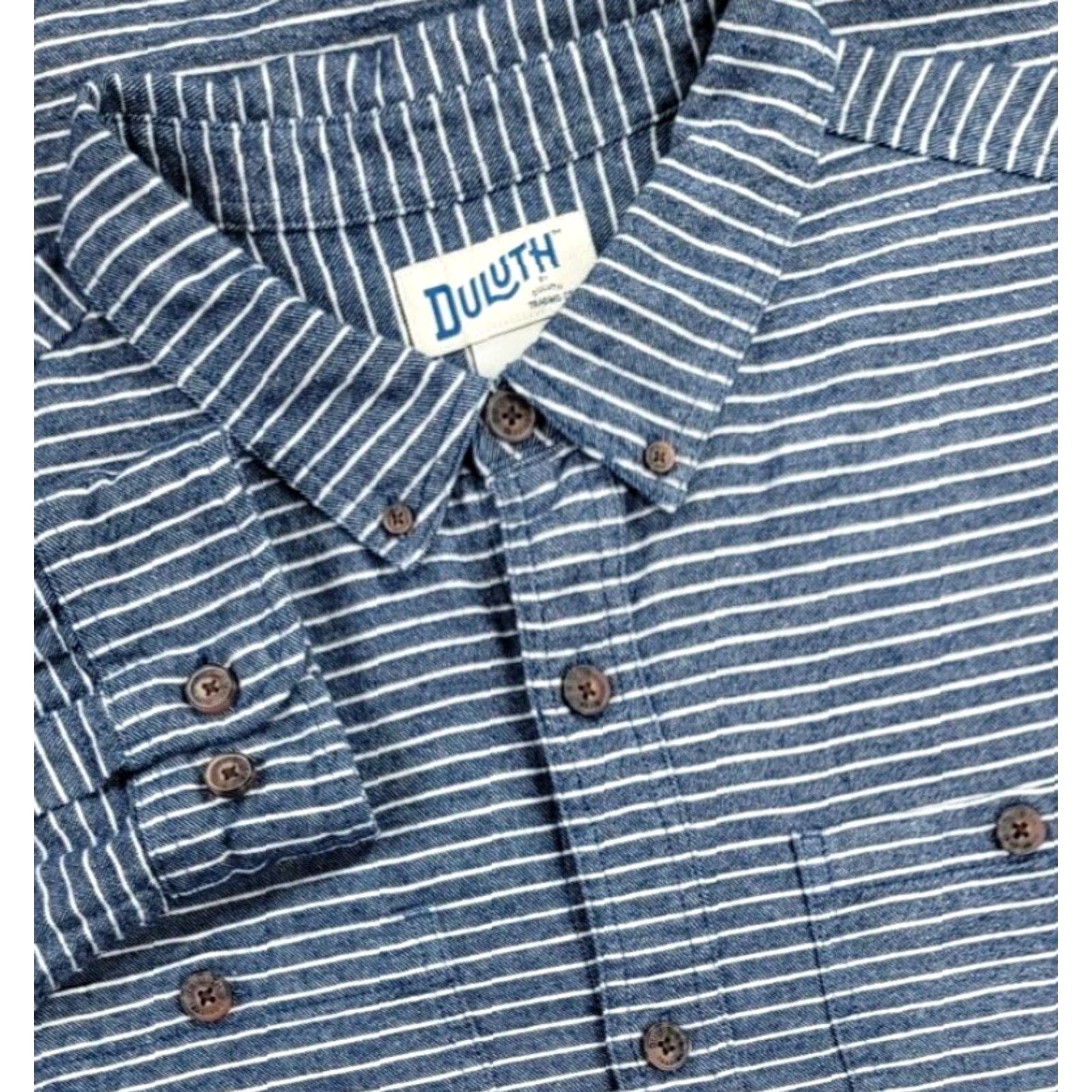 Vintage Duluth Free Swingin Flannel Slim Fit Shirt Abyss Blue Stripe 2XL Men’s Button-Up Size US XXL / EU 58 / 5 - 2 Thumbnail