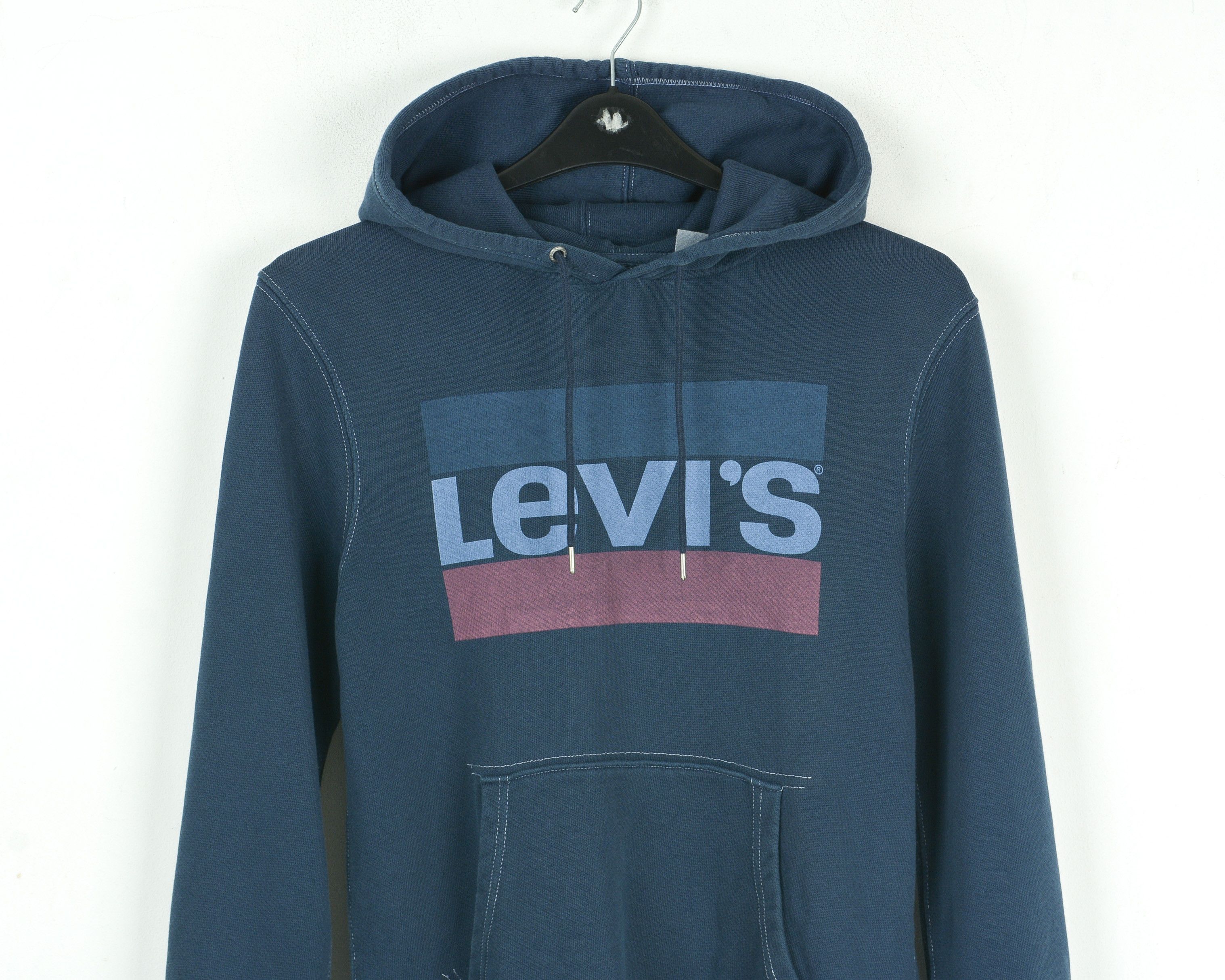 Levi's LEVI'S Men Big Logo Blue Cotton Hoodie Jumper Casual Size US S / EU 44-46 / 1 - 2 Thumbnail