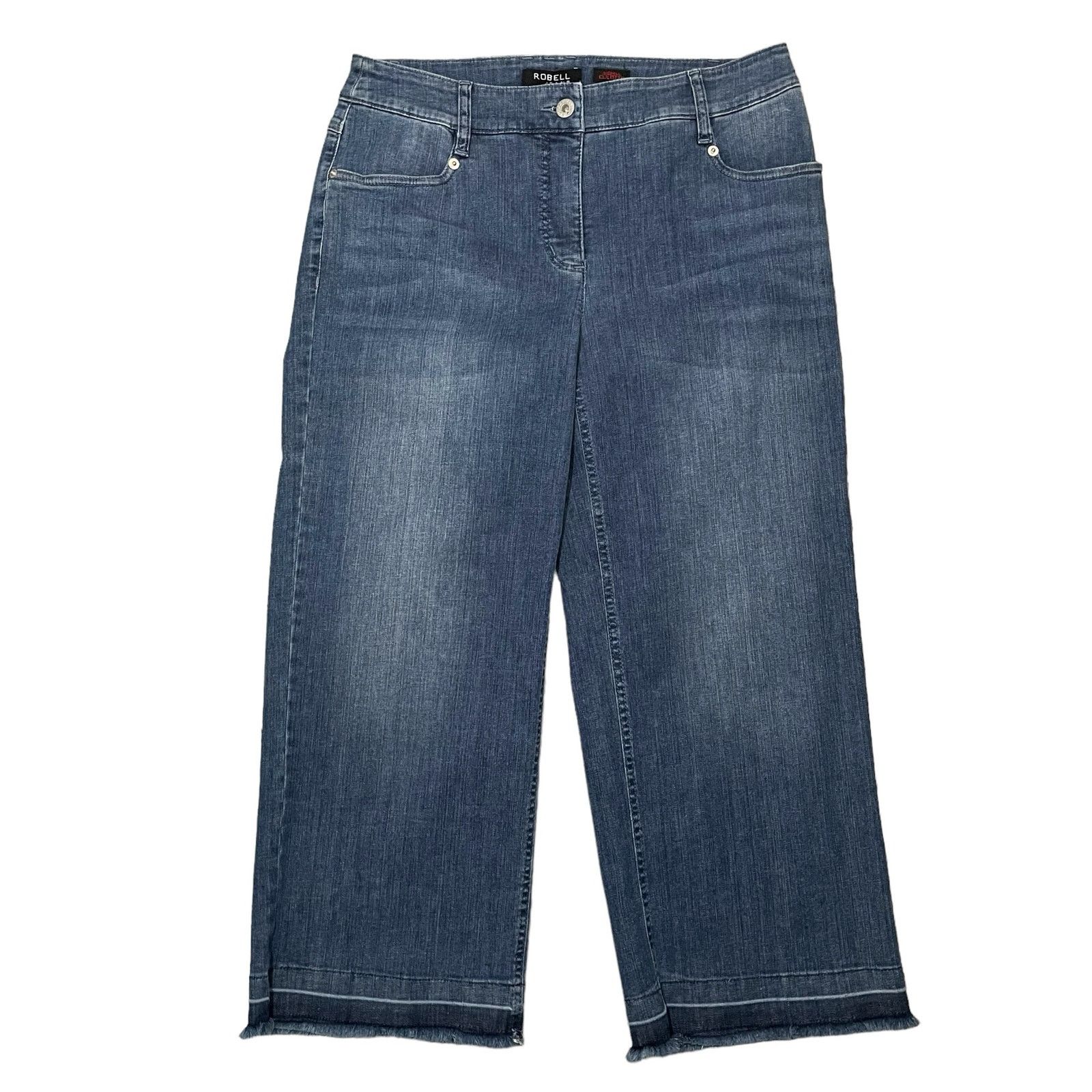 Other Robell Culotte Cropped Trouser Jeans Raw Hem 64 Blue Size 8 Size 30" / US 8 / IT 44 - 1 Thumbnail
