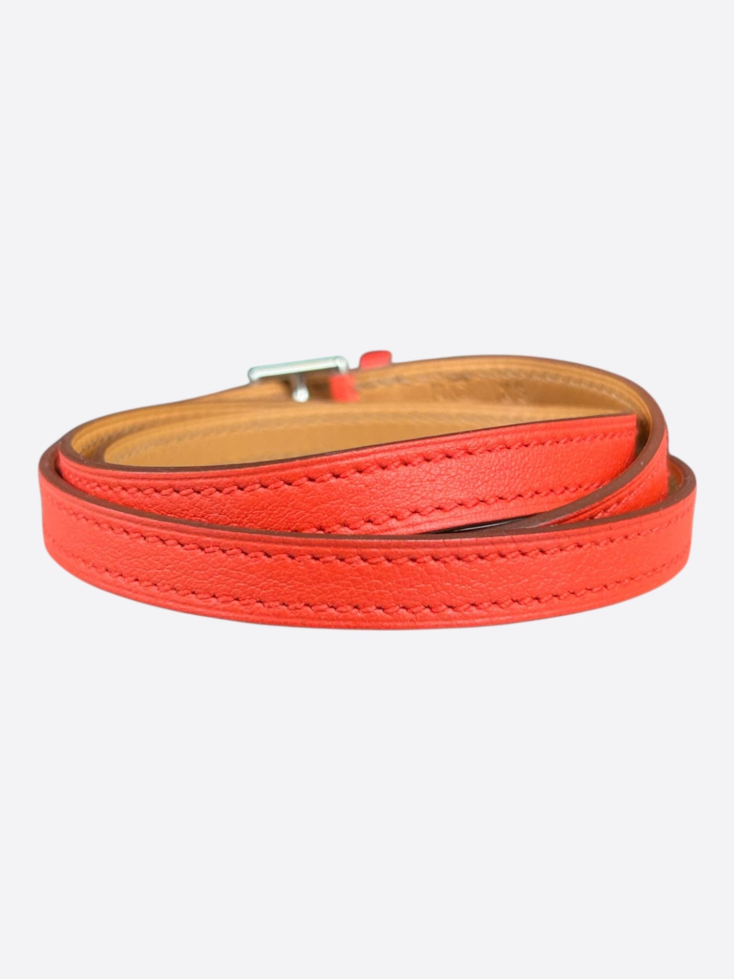 Hermes RedSwift & Palladium Hardware Etriviere Double Tour Bracelet Size ONE SIZE - 2 Thumbnail