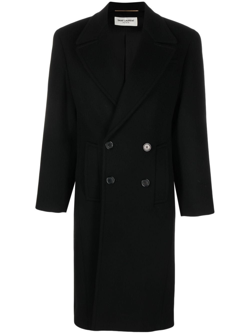 double-breasted coat in cashmere