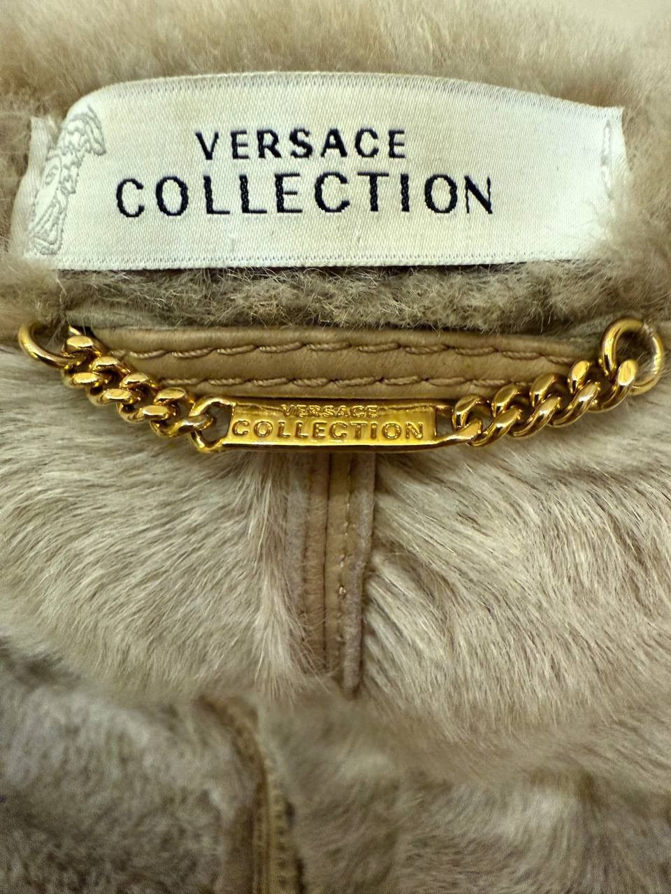 Versace Versace Beige Shearling Fur Coat Buckled Medusa Belt Rare Size S / US 4 / IT 40 - 3 Thumbnail