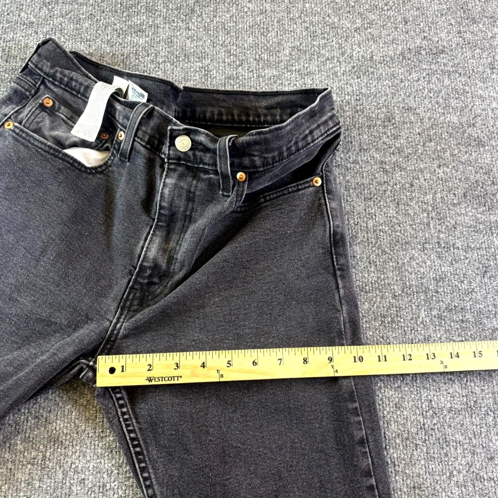 Levi's Levi's 507 Jeans Mens 32x30 Gray Denim Dark Wash Stretch Straight Leg Streetwear Shirt Size US 32 / EU 48 - 5 Thumbnail