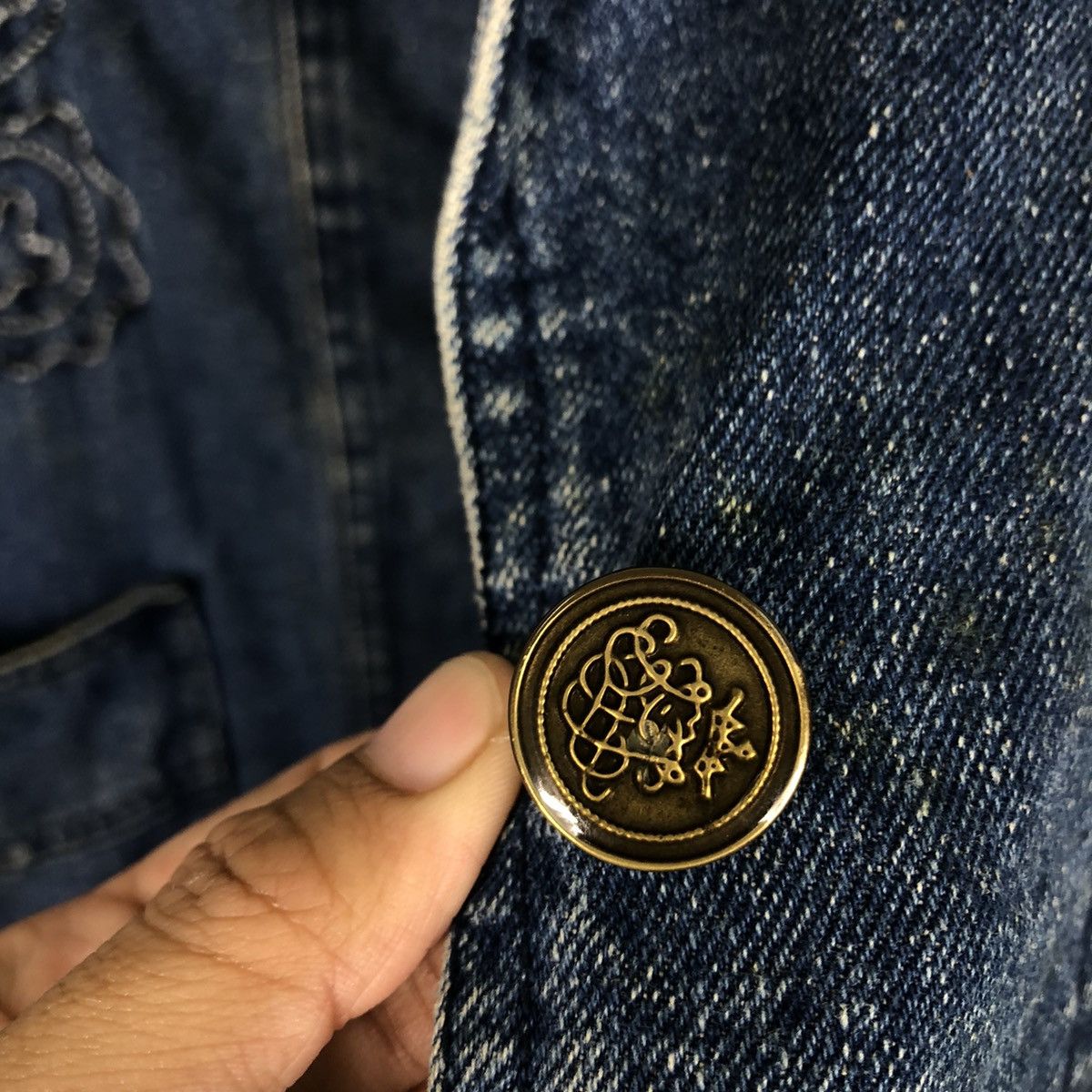 Japanese Brand 🔥Vtg Denim Jacket Embroidered Flower Corrose Issey Miyake Size US M / EU 48-50 / 2 - 14 Thumbnail