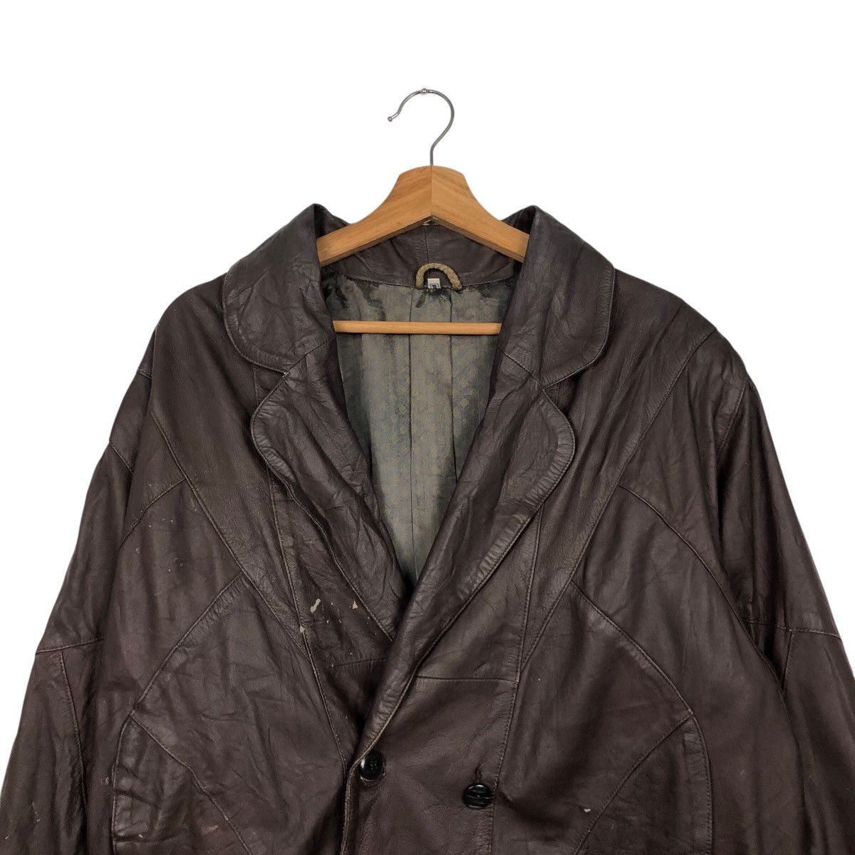 Japanese Brand 📌Vintage Leather Jacket Delta Double Breast Size US M / EU 48-50 / 2 - 4 Thumbnail