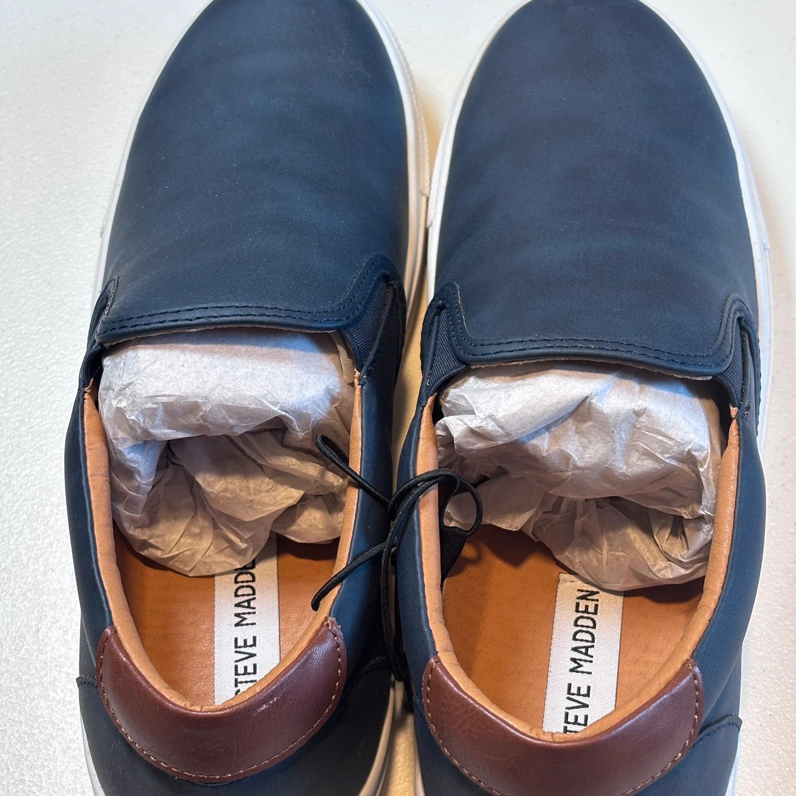 Steve Madden Steve Madden Loafers Sneaker Shoe, Blue Leather, Men’s 9M Size US 9 / EU 42 - 4 Thumbnail