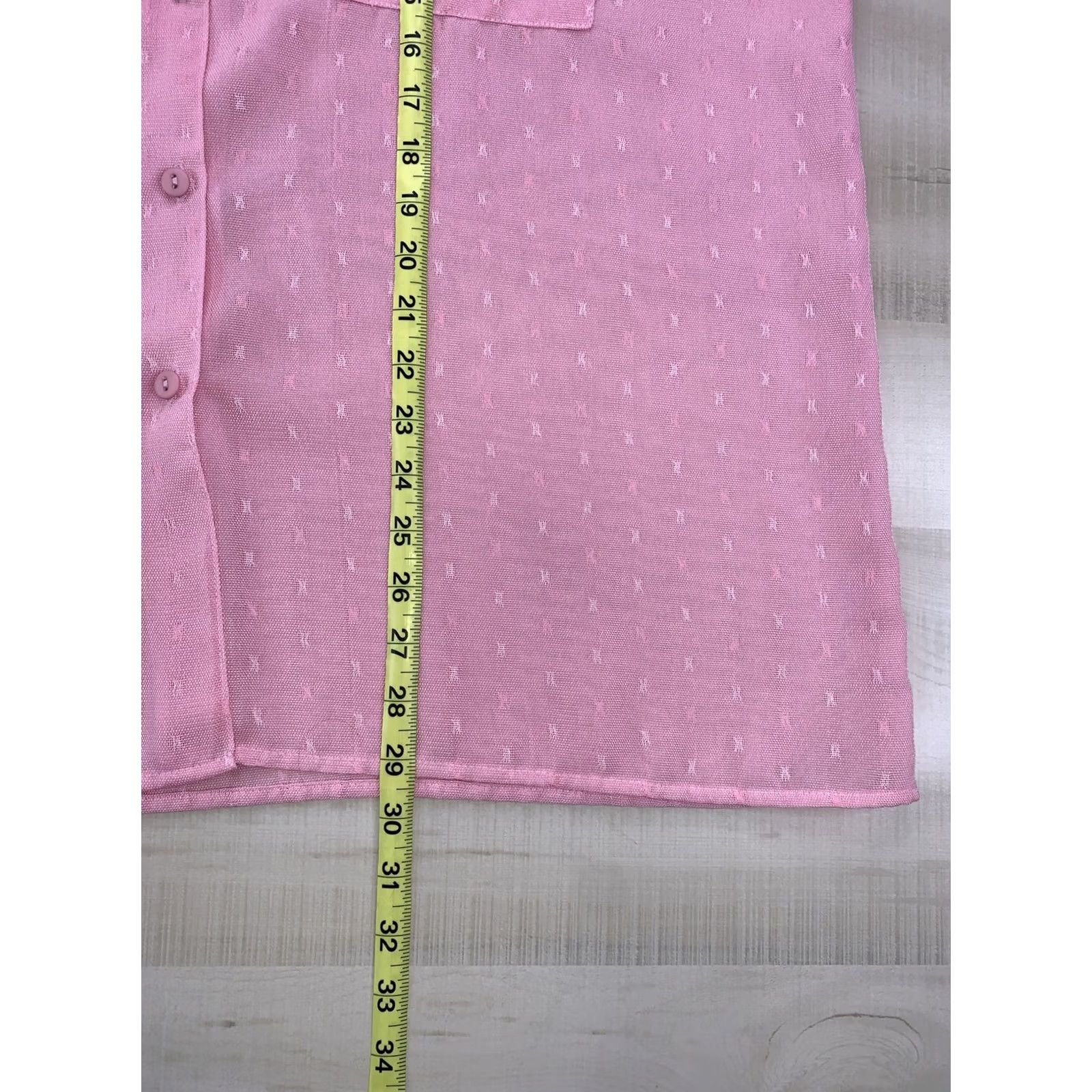 Pinko VINTAGE Courtenay Blouse Shirt Womens 1X Pink Sheer Button Front Collared Long Sleeve Plus Size Modern Casual Fashion Size XL / US 12-14 / IT 48-50 - 7 Thumbnail