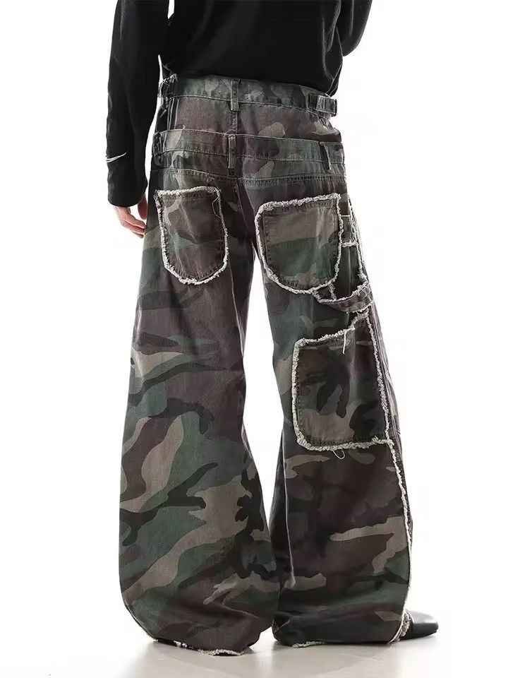 Vintage Kinuka x Misa Camo Cargo Wide Stacked Flare Pants Size US 33 - 4 Thumbnail