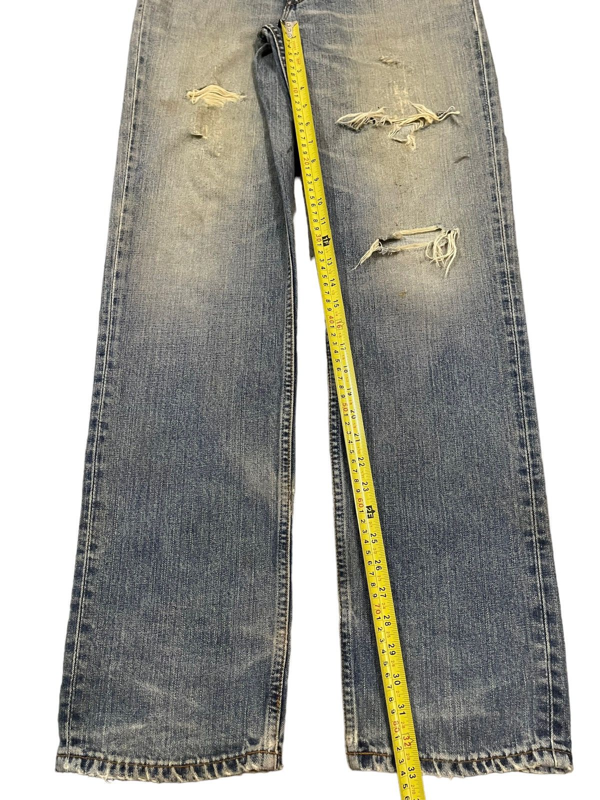 Levi's Vintage 90 Levis 502 Blue Wash Distressed Style Jeans Size US 30 / EU 46 - 12 Thumbnail