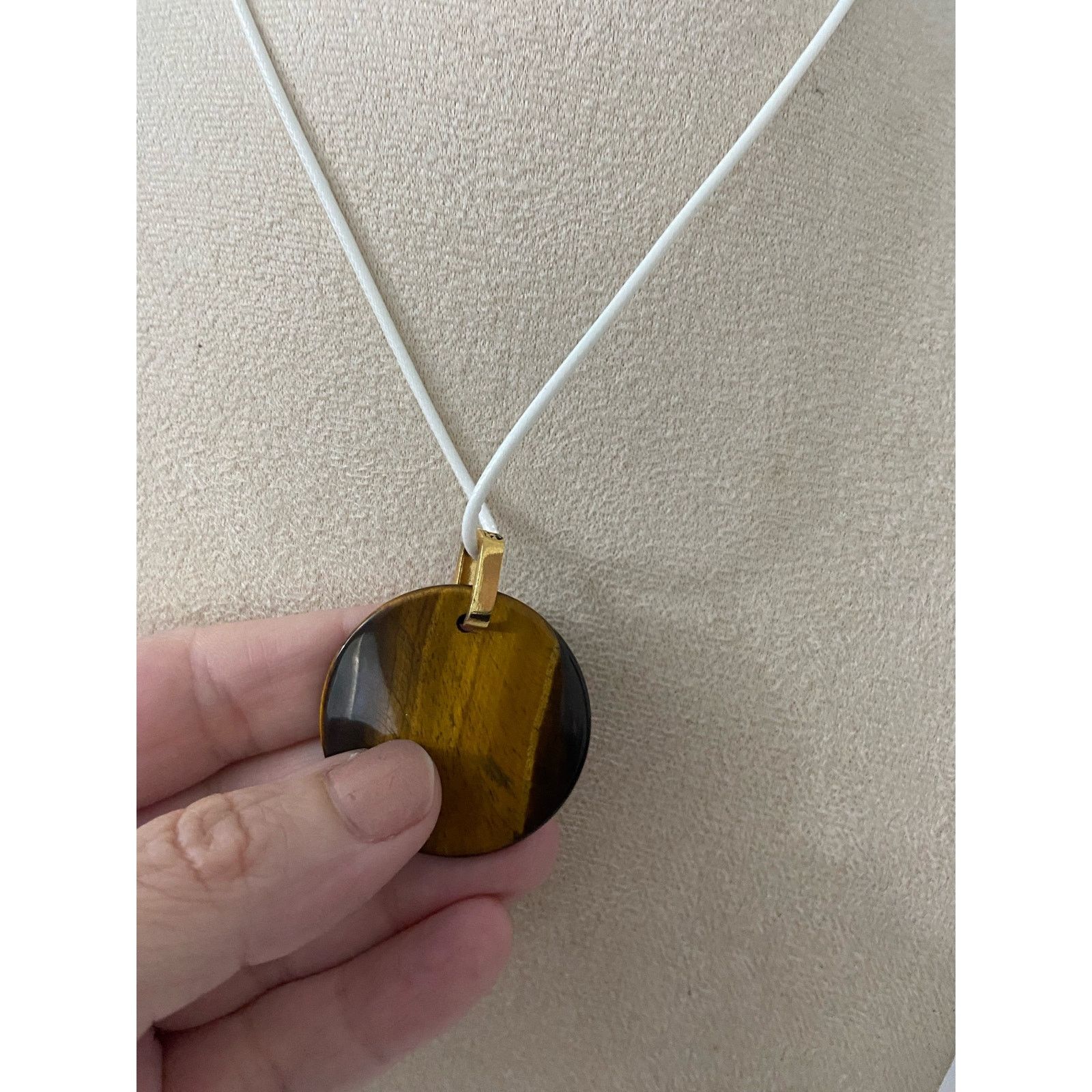 Other Round brown tigers eye pendant necklace Size ONE SIZE - 3 Thumbnail