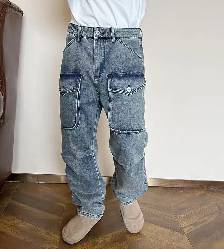 Japanese Brand × Jean Heavyweight vintage pocket washed work jeans Size US 34 / EU 50 - 2 Thumbnail