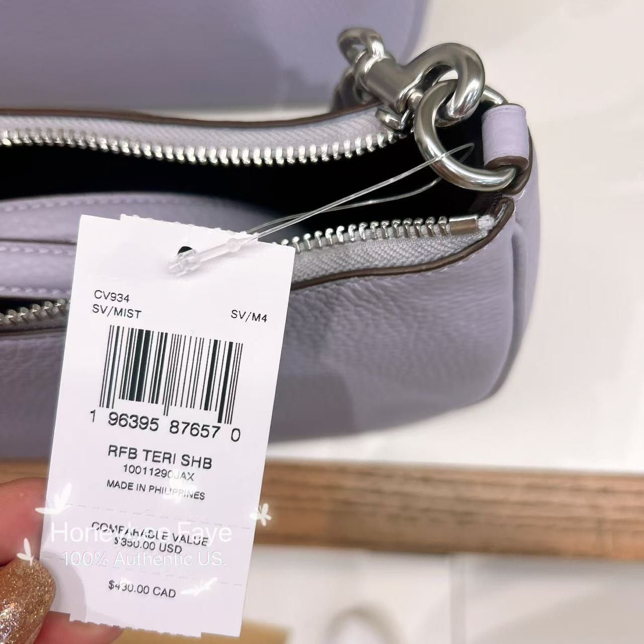 Coach NWT Coach Teri Shoulder Bag Silver/Mist CV934 Size ONE SIZE - 5 Thumbnail