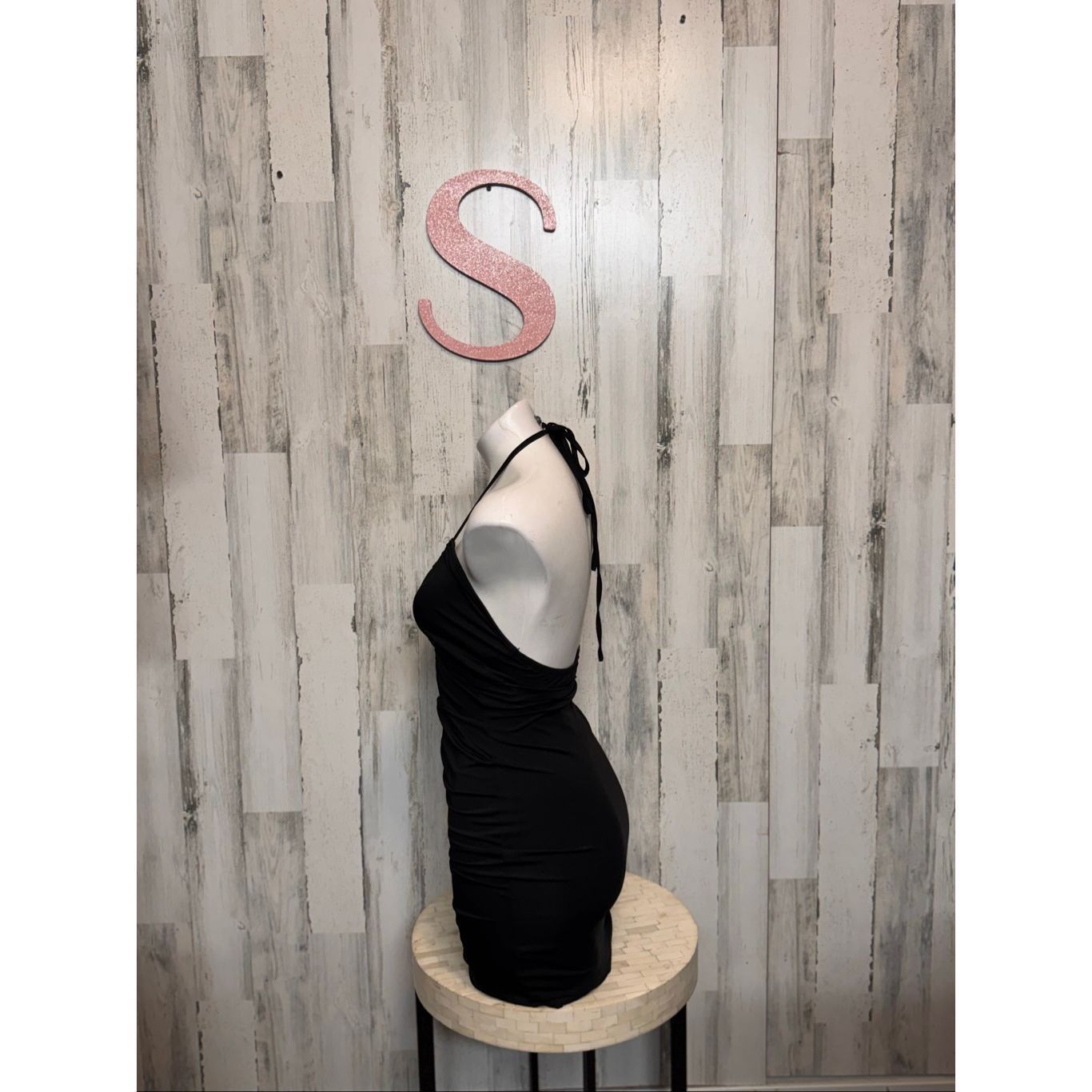 Other Black Cutout Ruched Halter Bodycon Mini Dress – Size Small Size S / US 4 / IT 40 - 3 Thumbnail